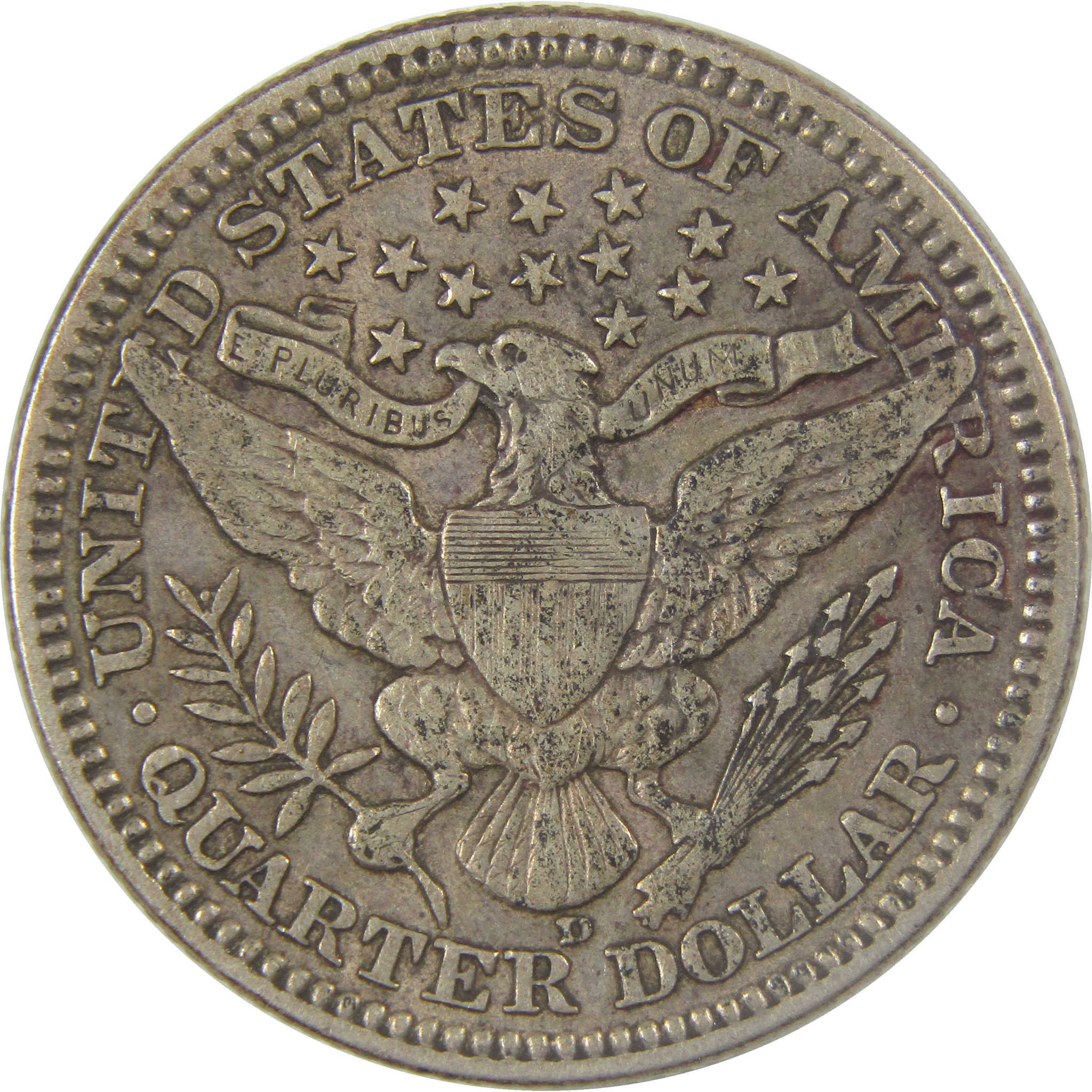 1915 D Barber Silver Quarter XF EF Extremely Fine 25c Coin Collectible