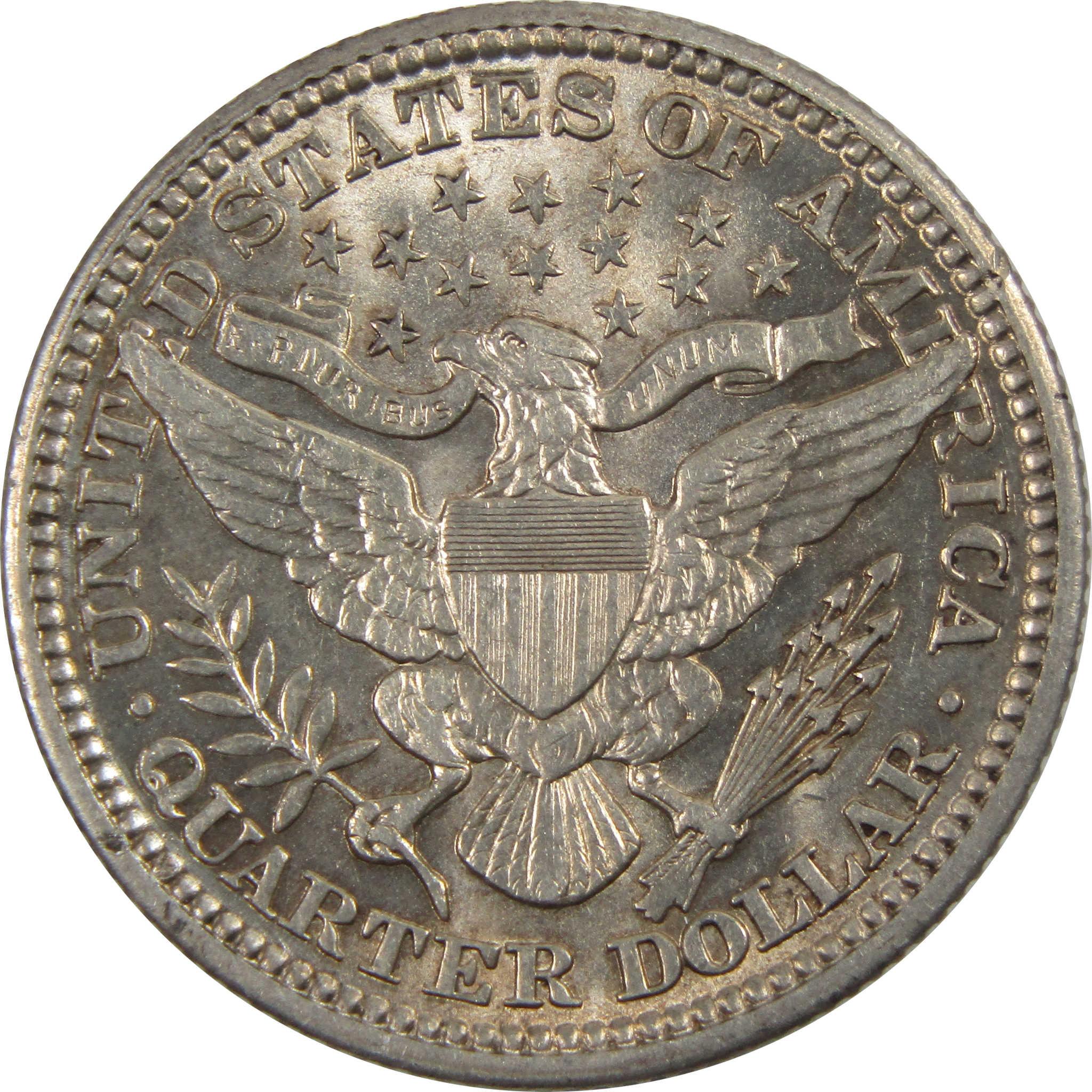1914 Barber Quarter Borderline Uncirculated 90% Silver 25c SKU:I8179