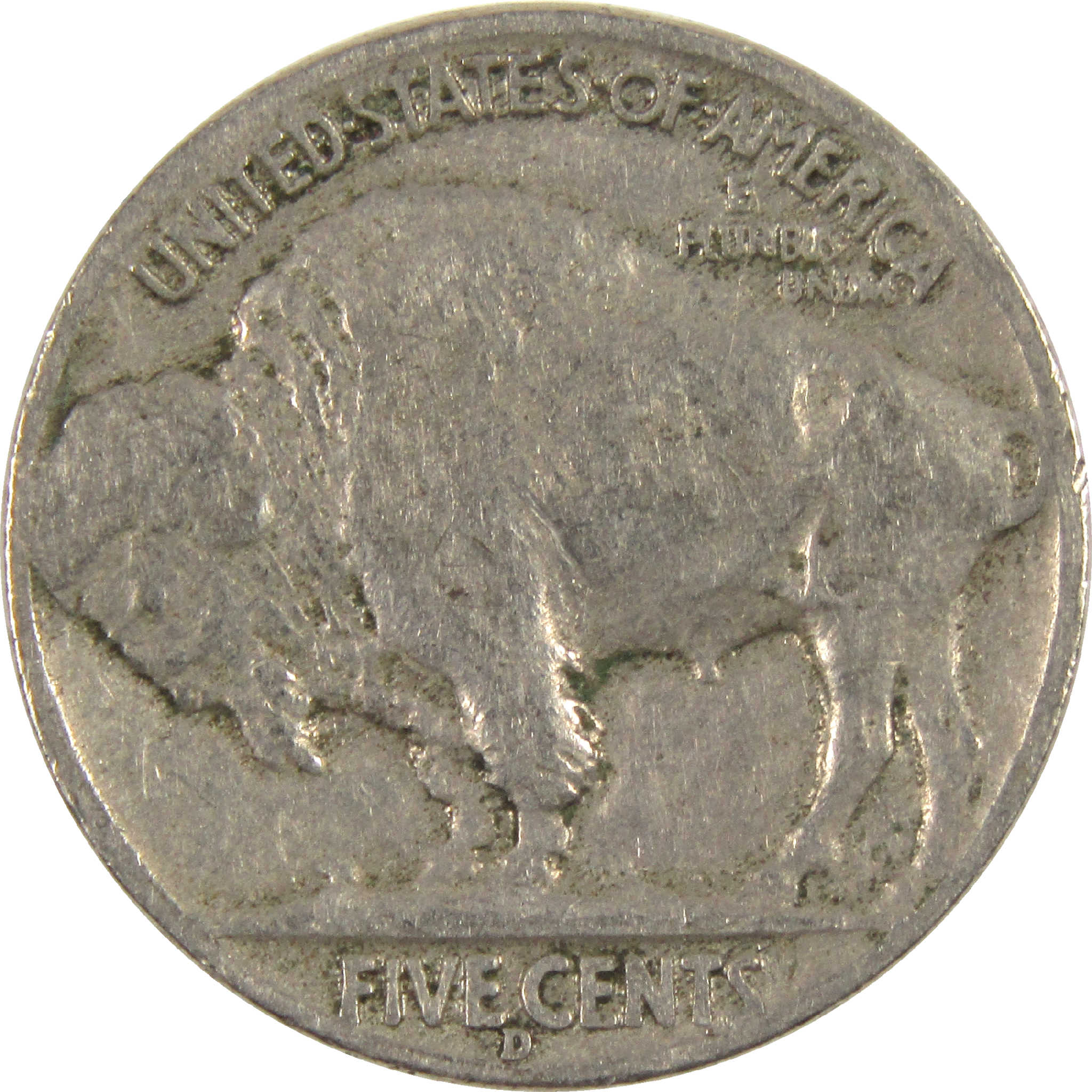 1937 D Indian Head Buffalo Nickel Circulated 5c Coin Collectible