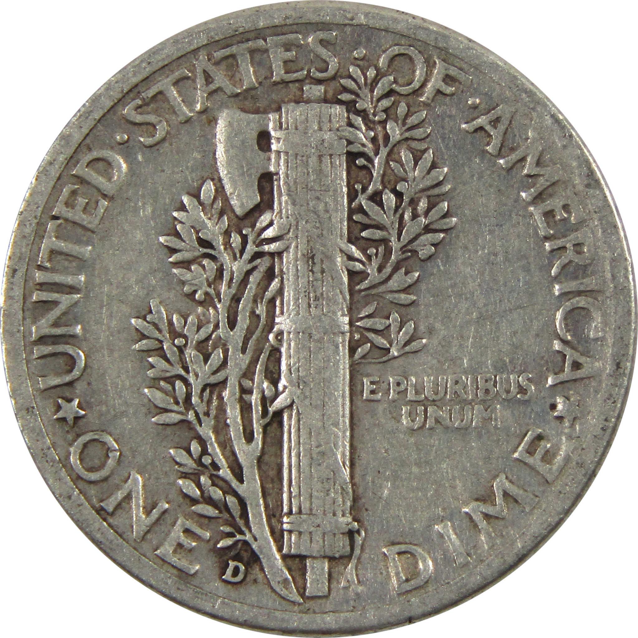 1941 D Mercury Dime AG About Good 90% Silver 10c Coin