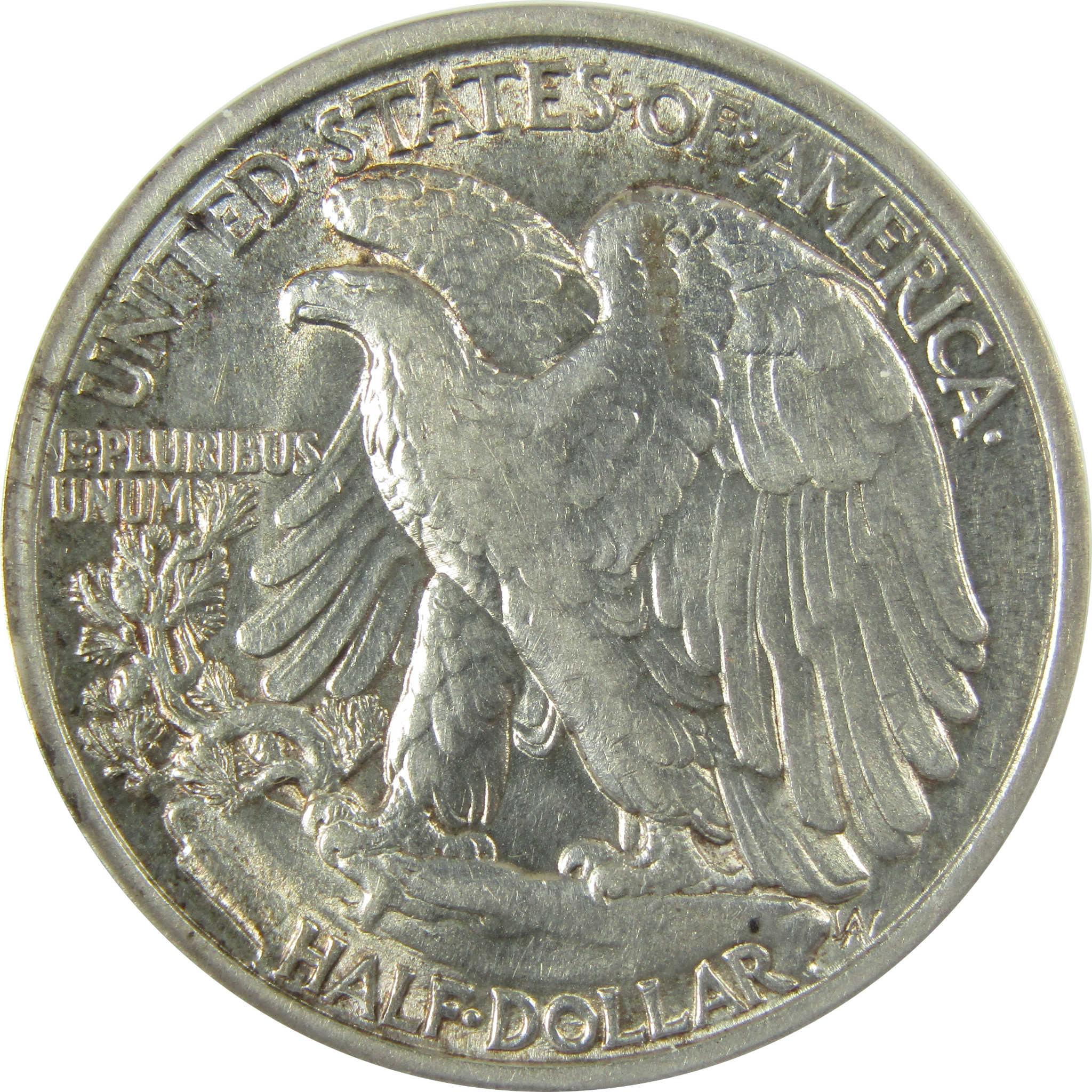 1917 D Obverse Liberty Walking Silver 50c AU Details SKU:CP557