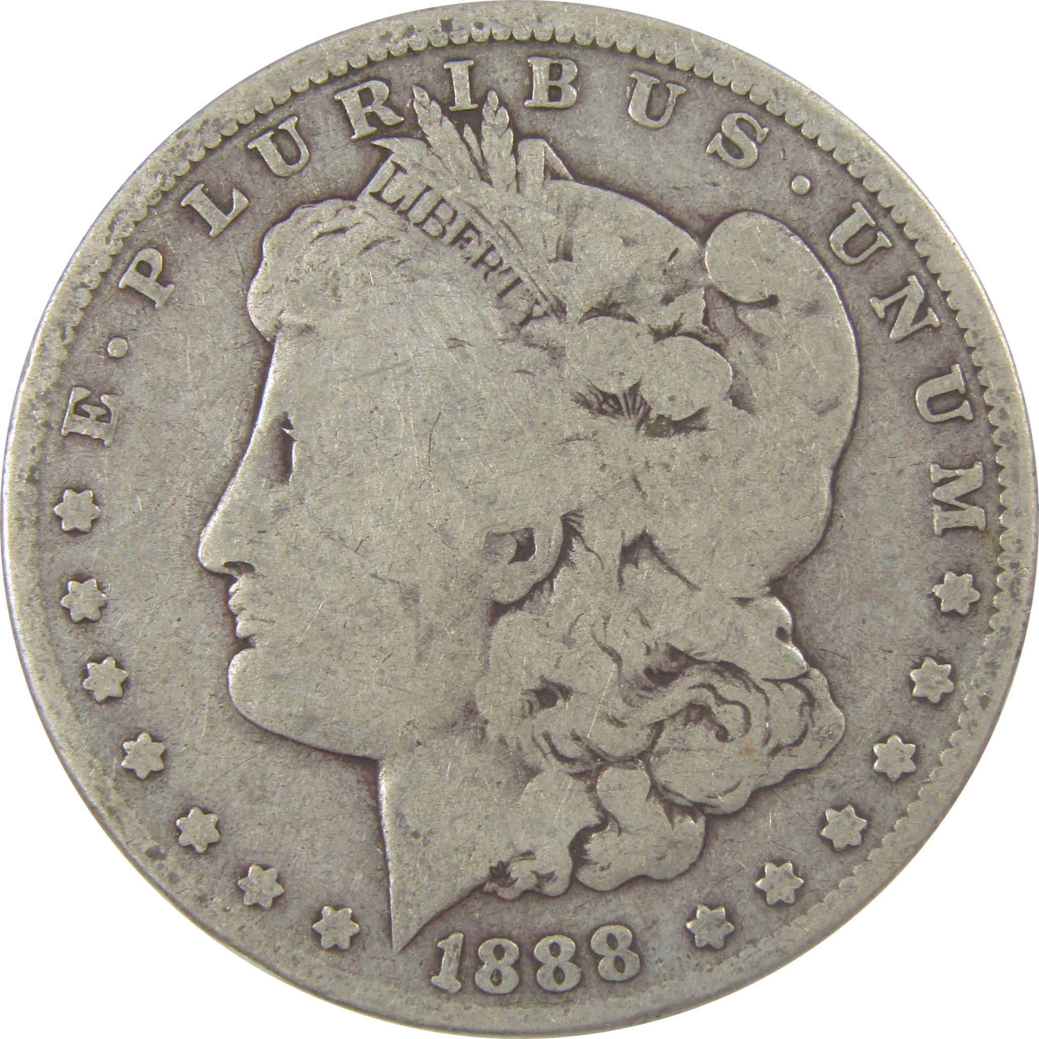 1888 O Hot Lips Morgan Silver Dollar VG Very Good $1 Coin SKU:I24812 - Morgan coin - Morgan silver dollar - Morgan silver dollar for sale - Profile Coins & Collectibles