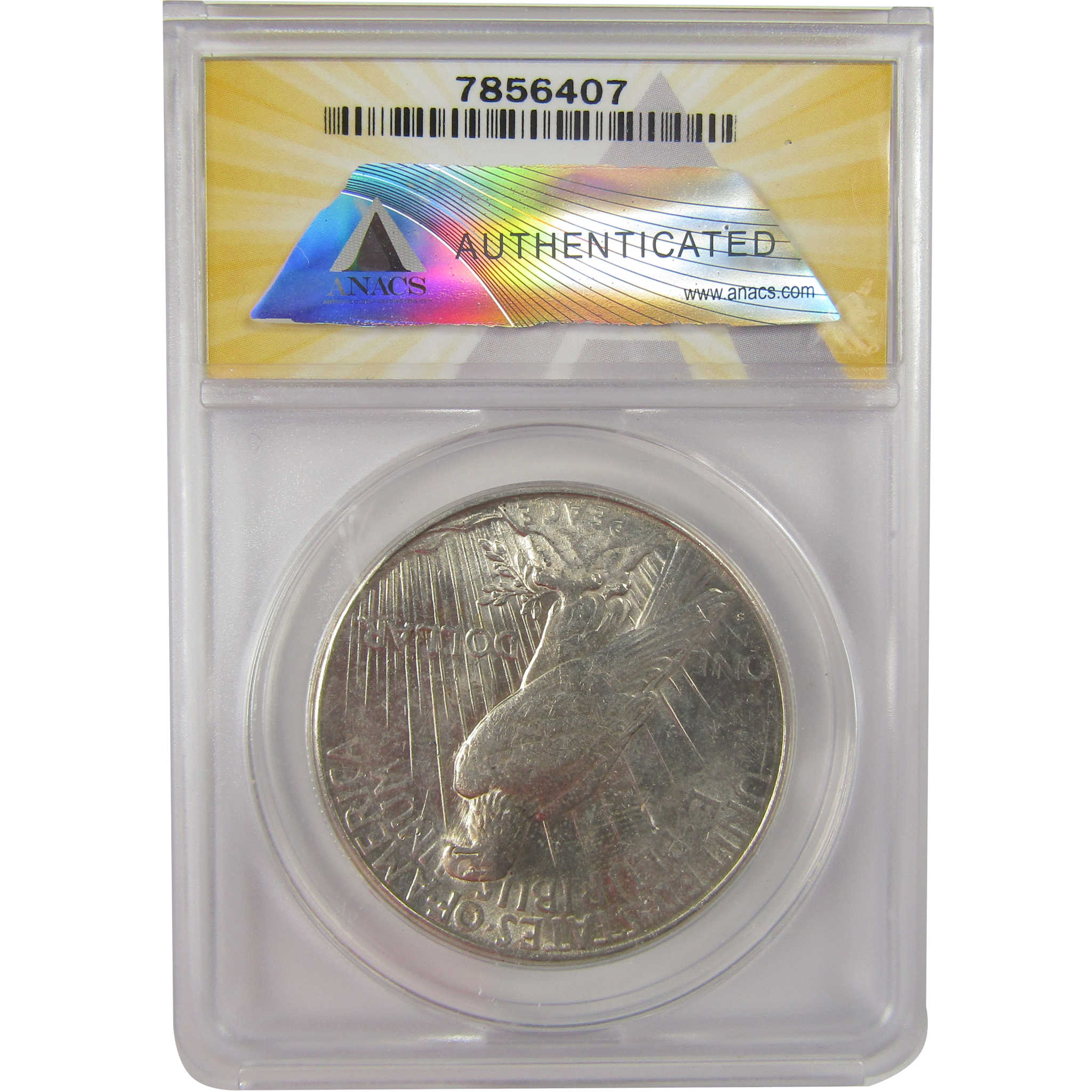 1923 S Peace Dollar AU 58 ANACS Silver $1 Coin SKU:I20942