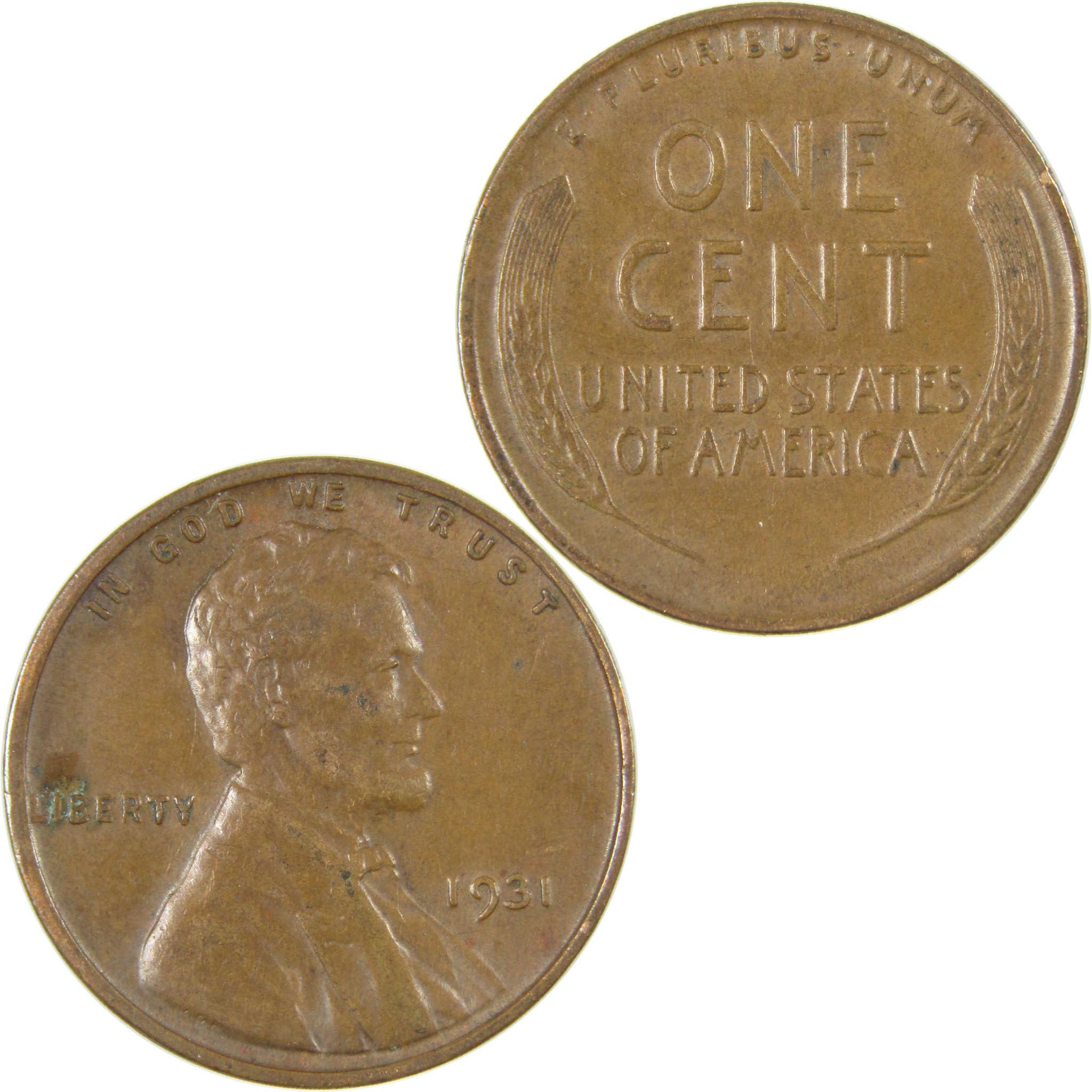 1931 Lincoln Wheat Cent XF EF Extremely Fine Penny 1c Coin SKU:I27290