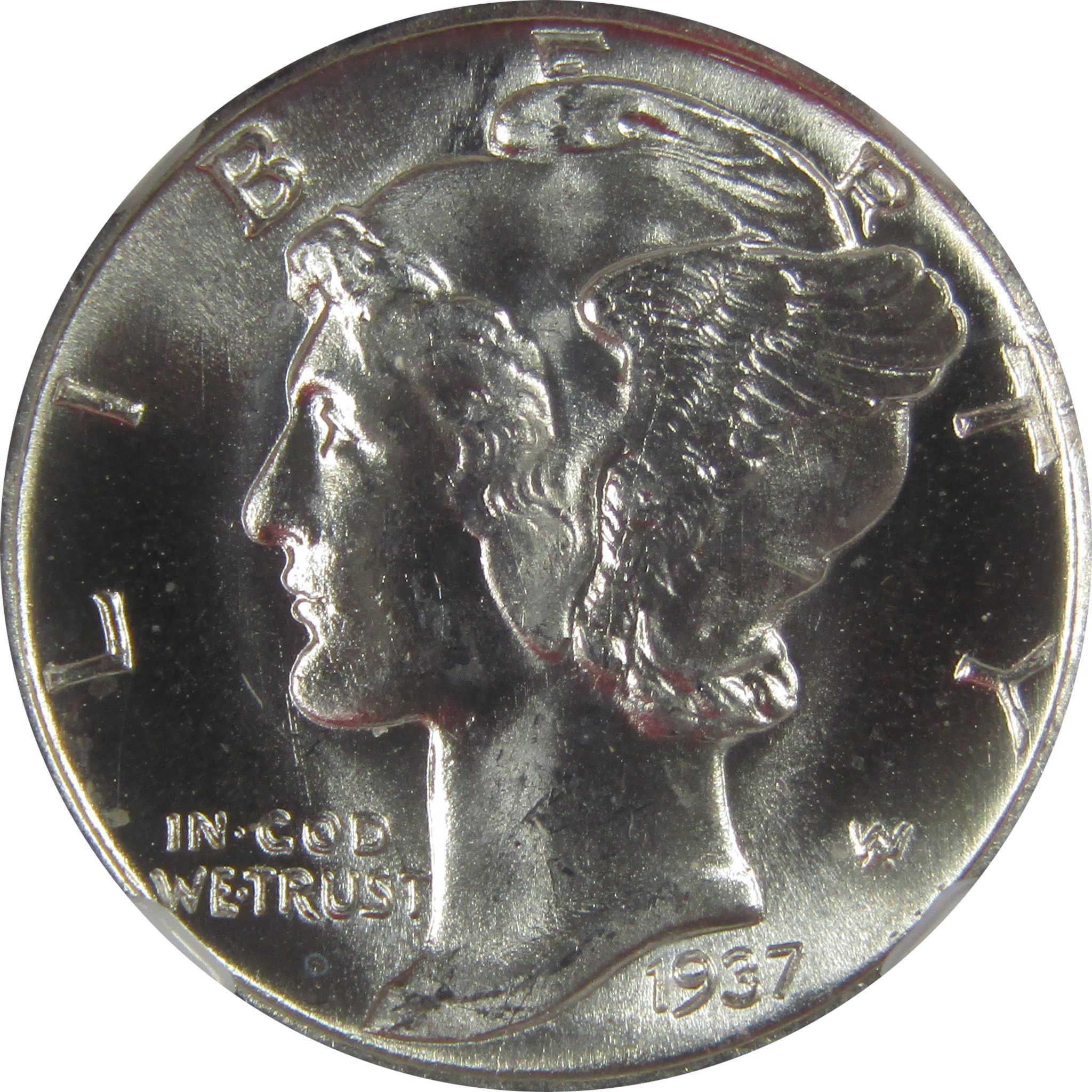 1937 S Mercury Dime MS 66 FB NGC Silver Uncirculated SKU:I23200