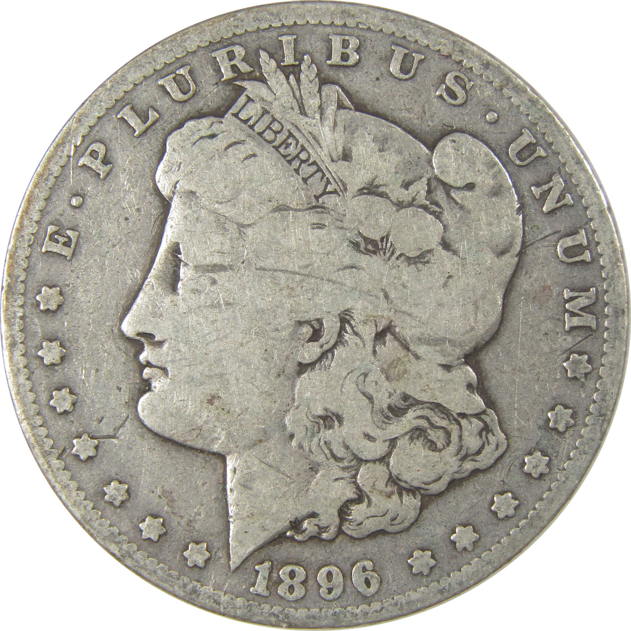 1896 S Morgan Silver Dollar G Good $1 Coin Collectible SKU:I23885 - Morgan coin - Morgan silver dollar - Morgan silver dollar for sale - Profile Coins & Collectibles