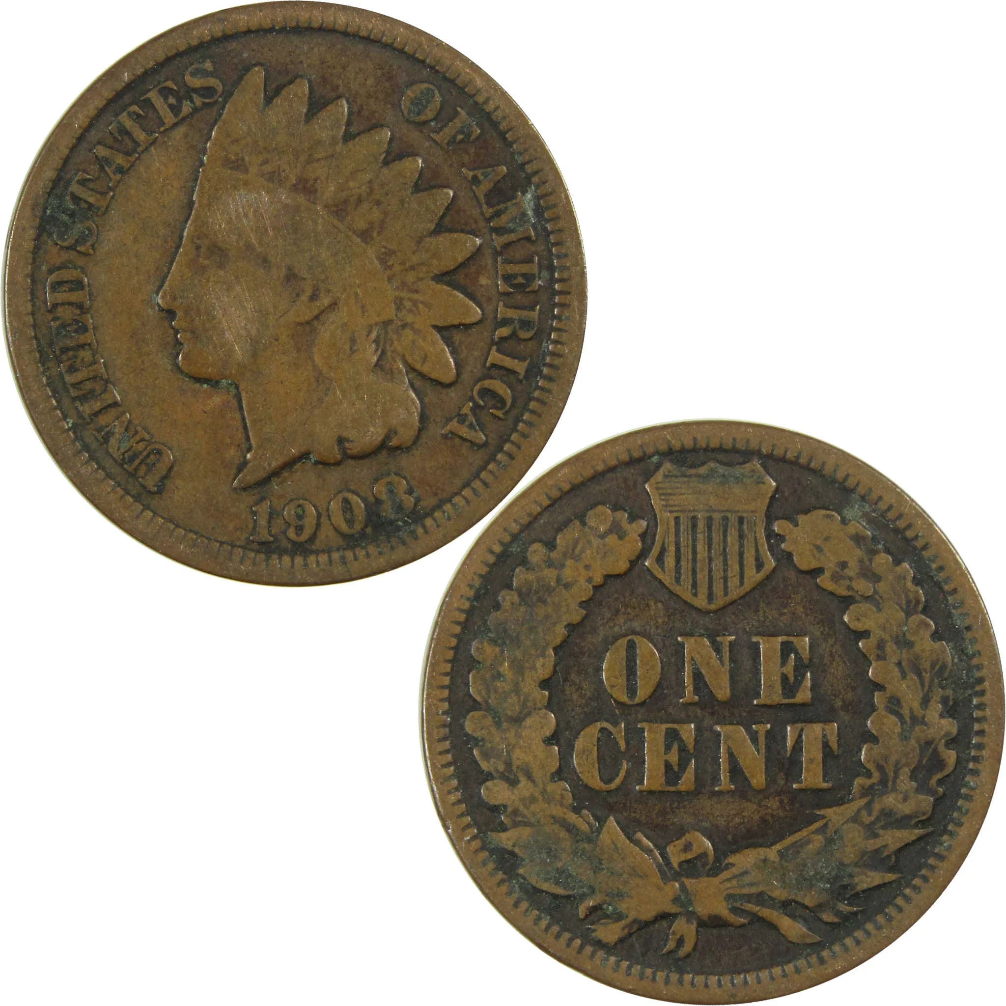 1908 Indian Head Cent G Good Penny 1c Coin SKU:I27019