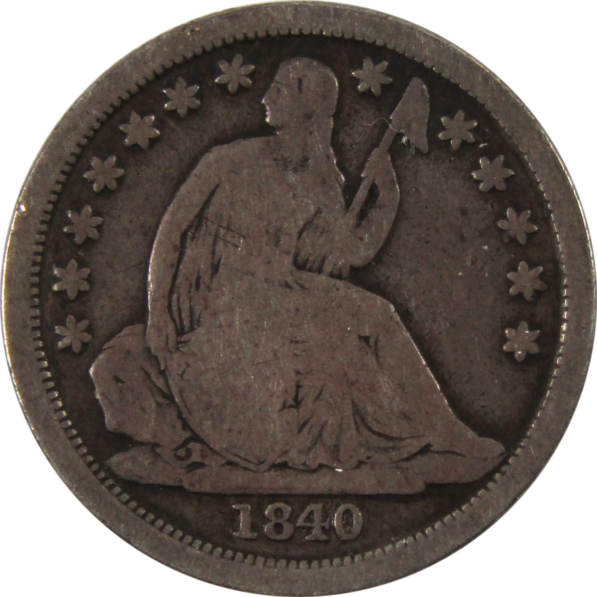 1840 O Seated Liberty Dime VG Very Good 90% Silver 10c Coin SKU:I10042