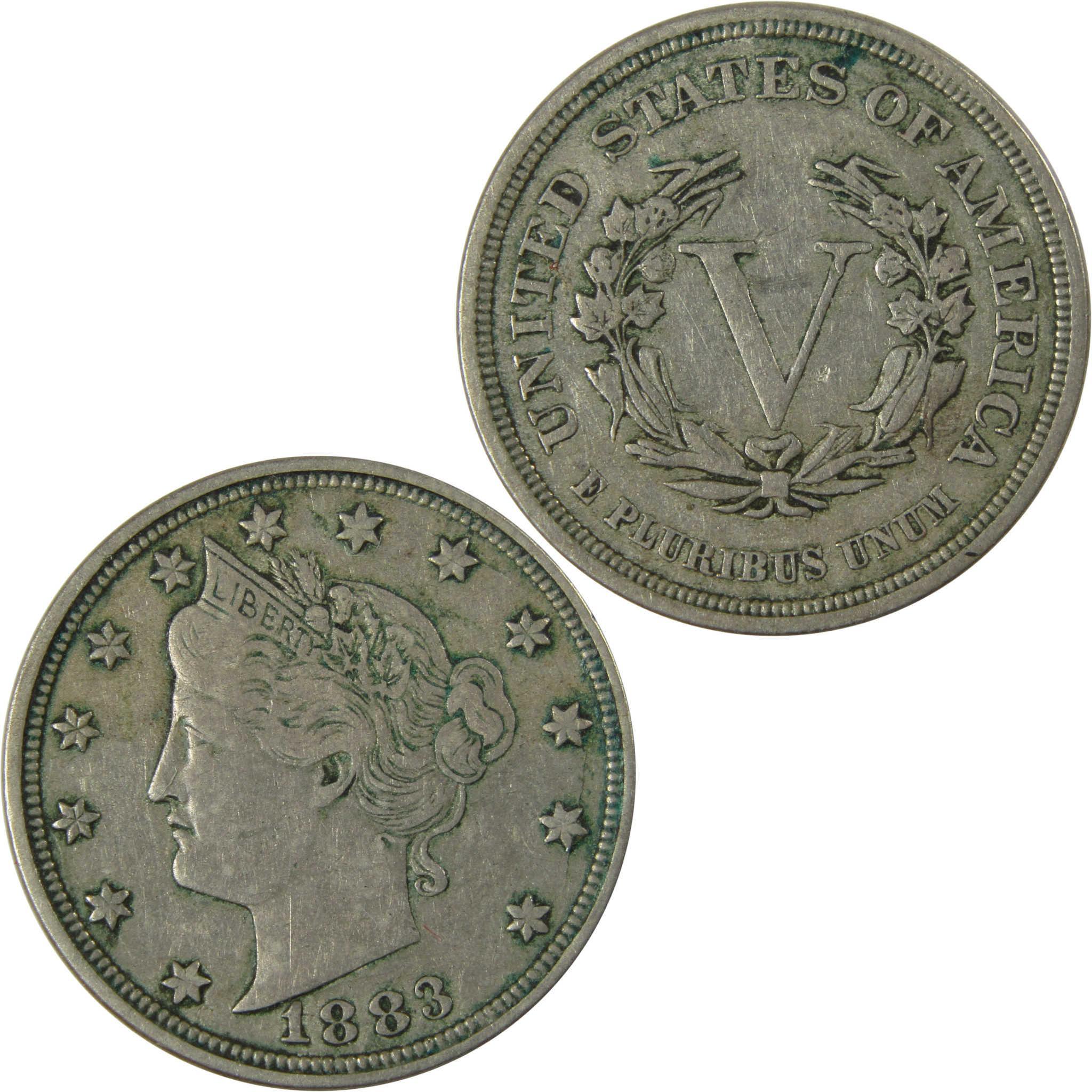 1883 No Cents Liberty Head V Nickel VF Very Fine 5c Coin SKU:I26525