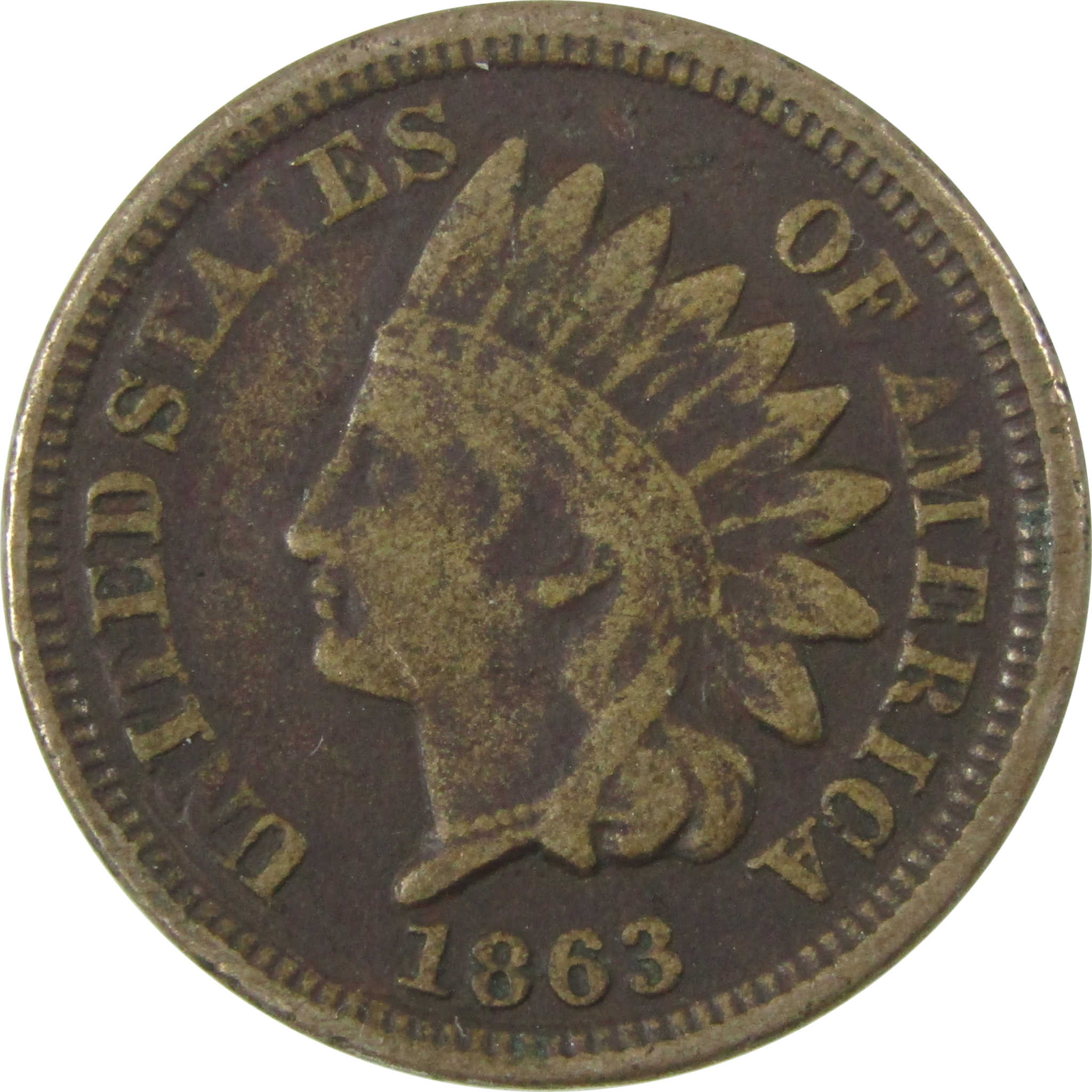 1863 Indian Head Cent VG Very Good Penny 1c Coin SKU:CP1329