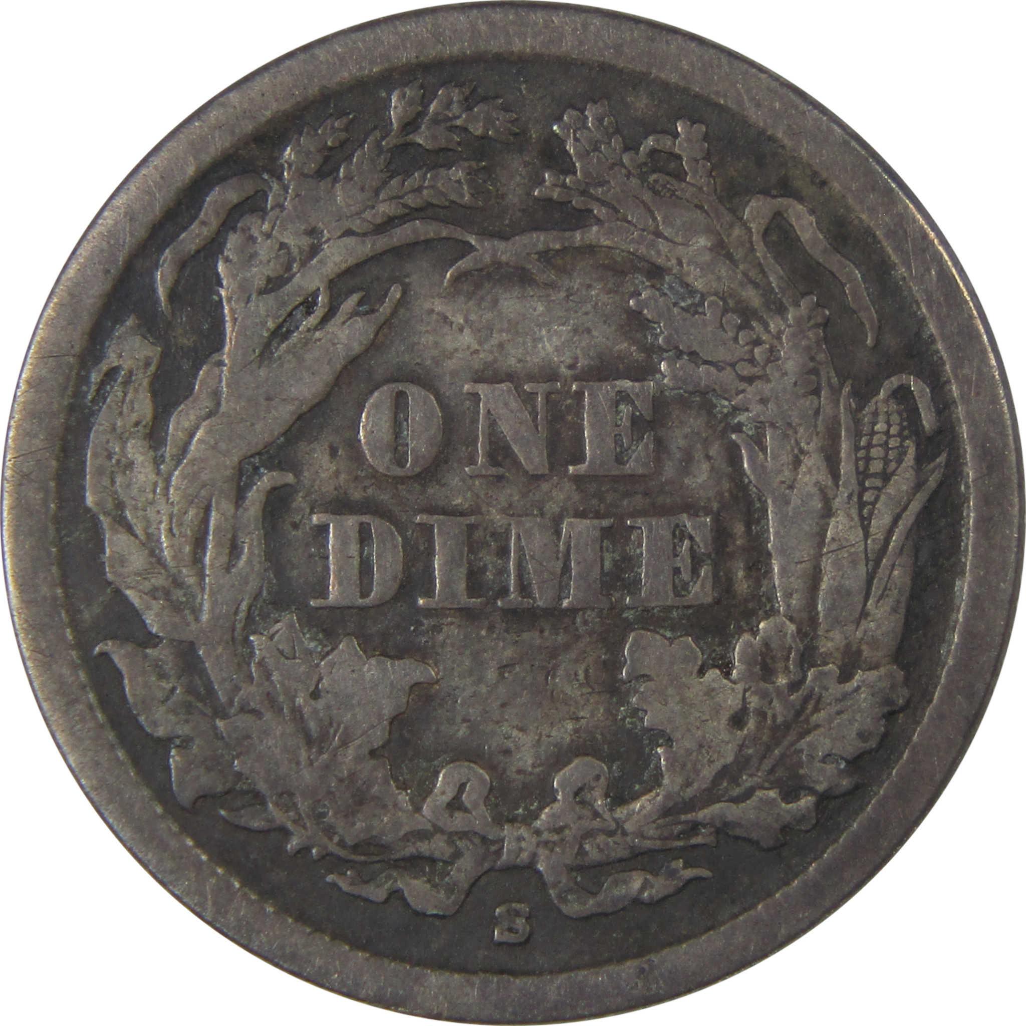 1861 S Seated Liberty Silver Dime VF Very Fine 10c Coin SKU:I24285