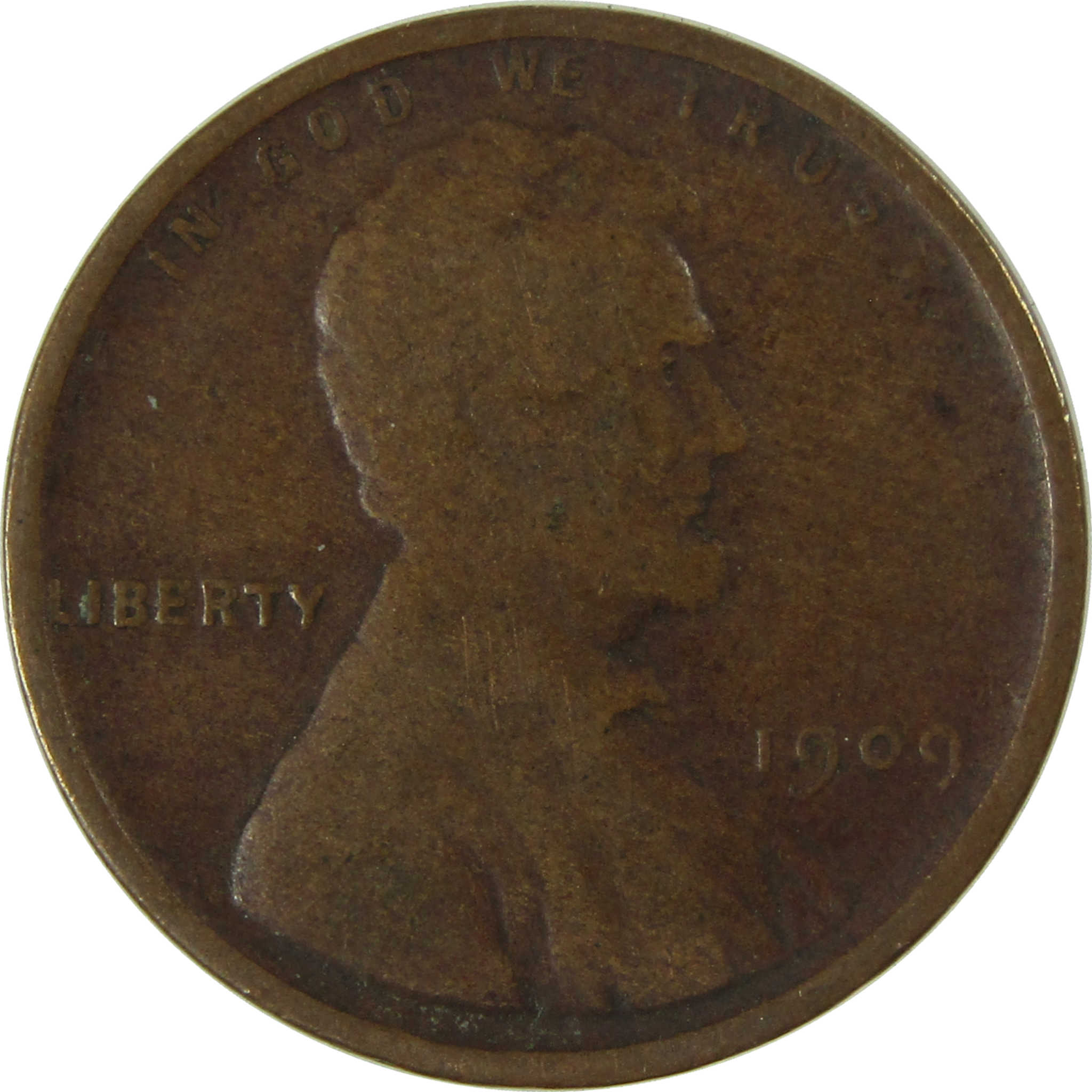 1909 Lincoln Wheat Cent F Fine Penny 1c Coin Collectible SKU:I26755