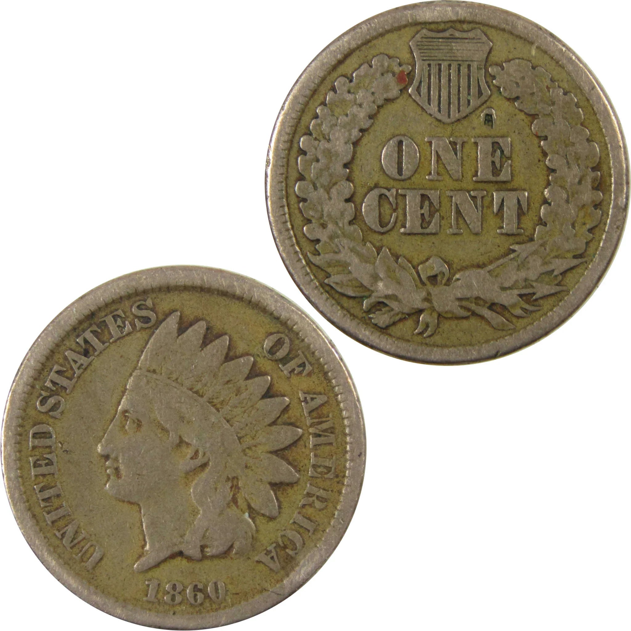 1860 Indian Head Cent VG Very Good Details Penny 1c Coin SKU:CP1159