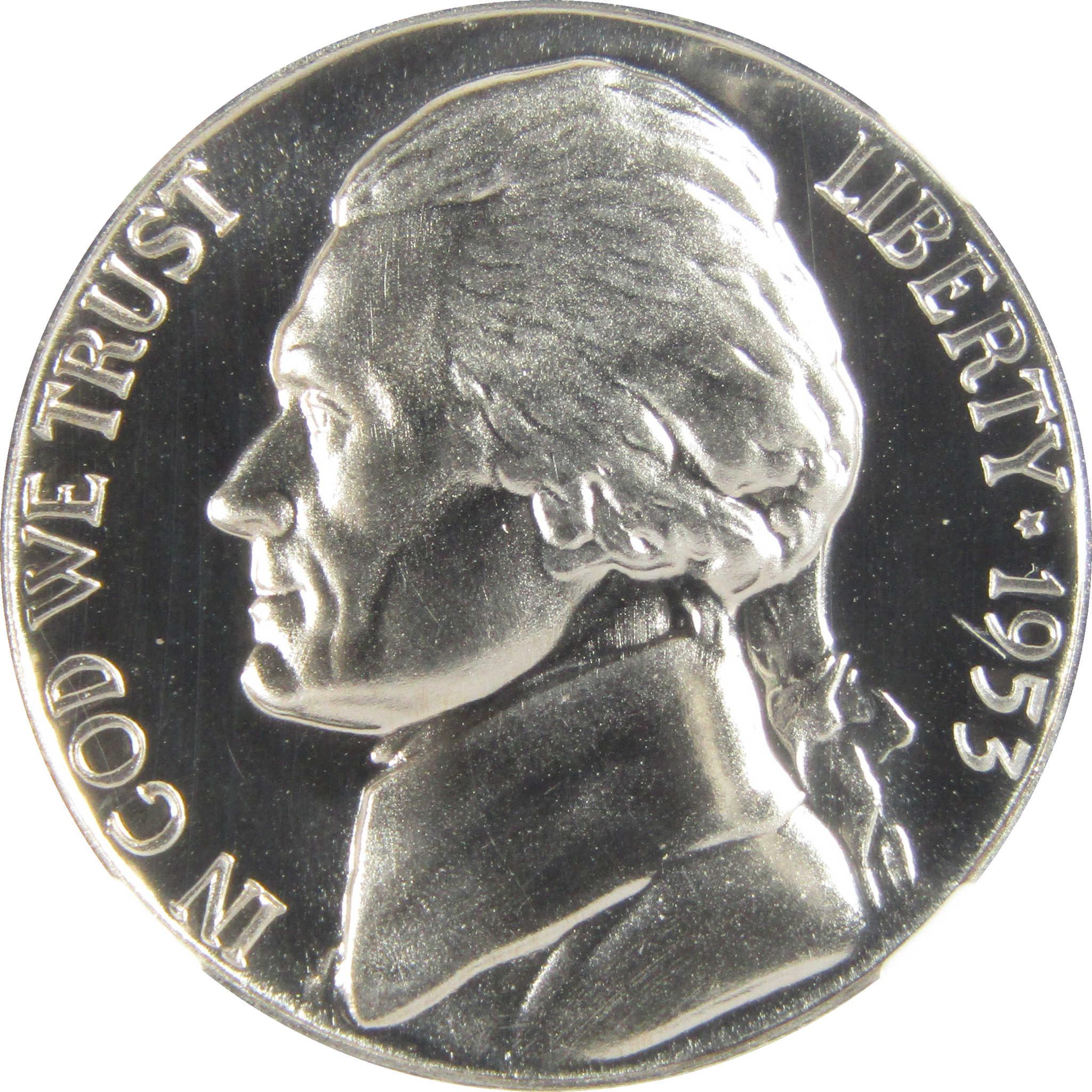 1953 Jefferson Nickel PF 68 NGC Proof 5c Coin Collectible SKU:I27365