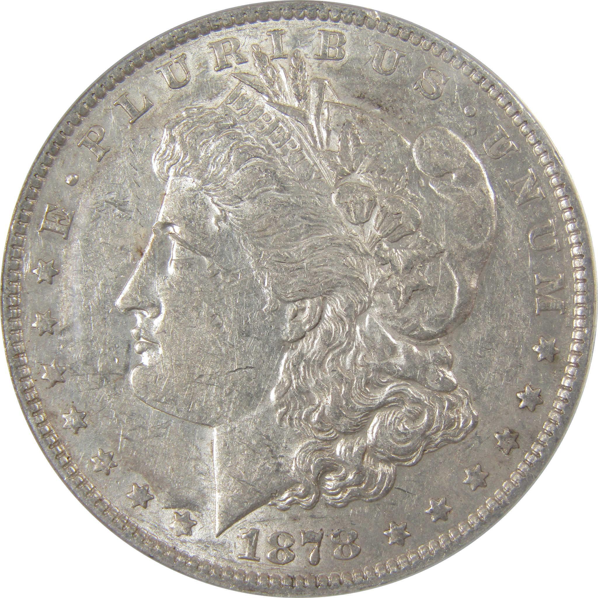 1878 7TF Rev 79 Morgan Silver Dollar AU 53 ANACS $1 Coin SKU:I25008 - Morgan coin - Morgan silver dollar - Morgan silver dollar for sale - Profile Coins & Collectibles