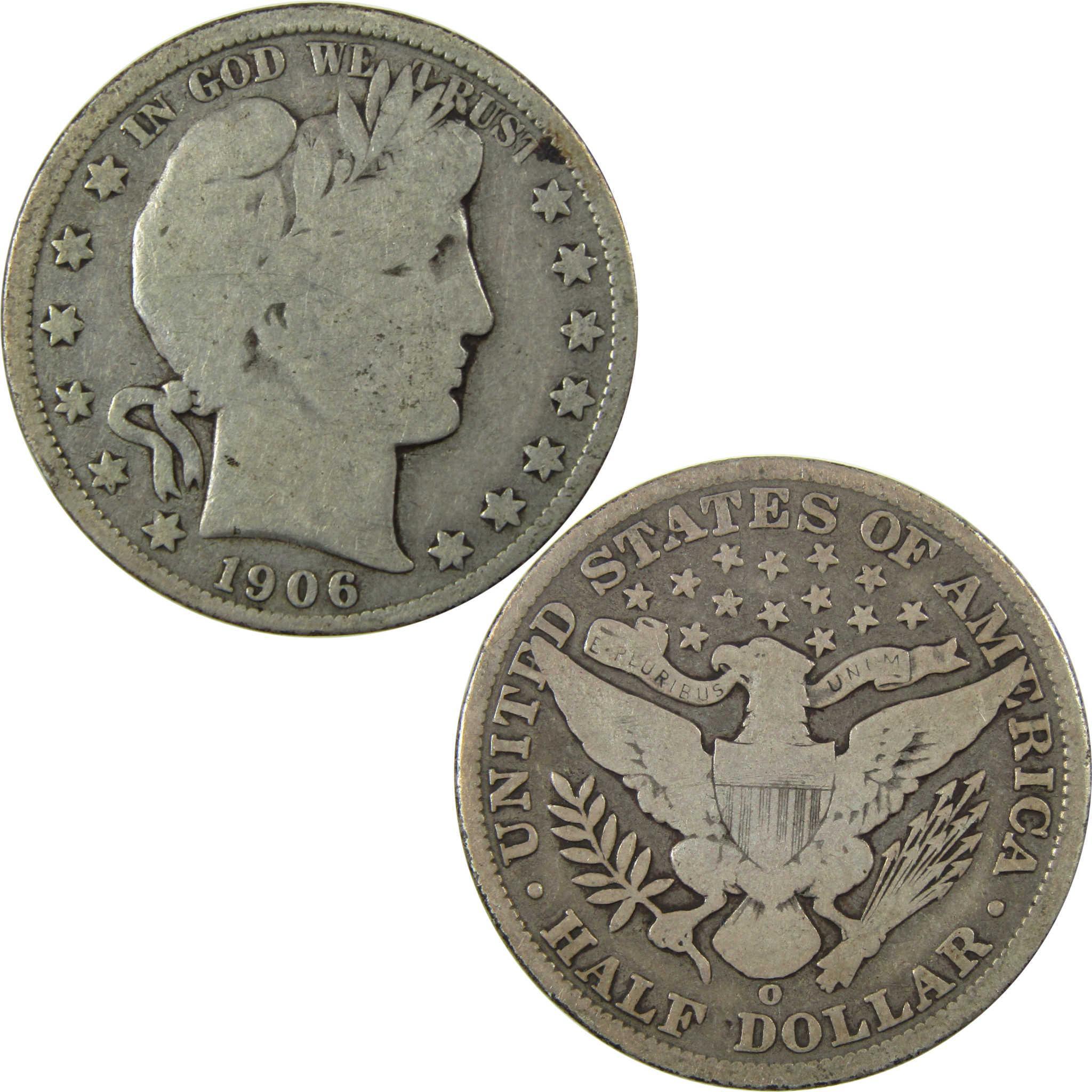 1906 O Barber Silver Half Dollar G Good Details 50c Coin SKU:I25814