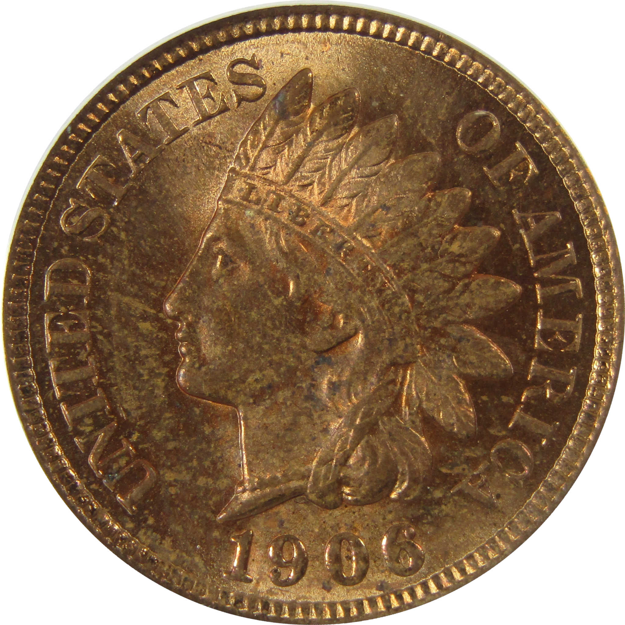 1906 Indian Head Cent MS 63 RB ANACS Uncirculated Penny SKU:I28416