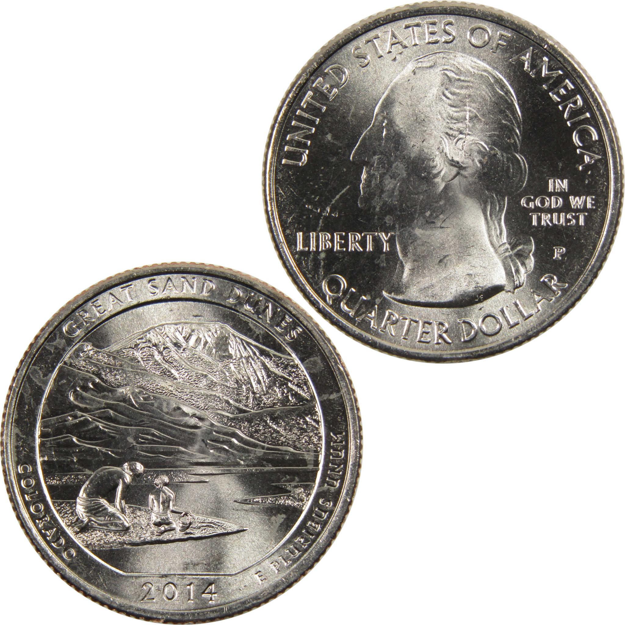 2014 P Great Sand Dunes National Park Quarter BU Uncirculated Clad 25c