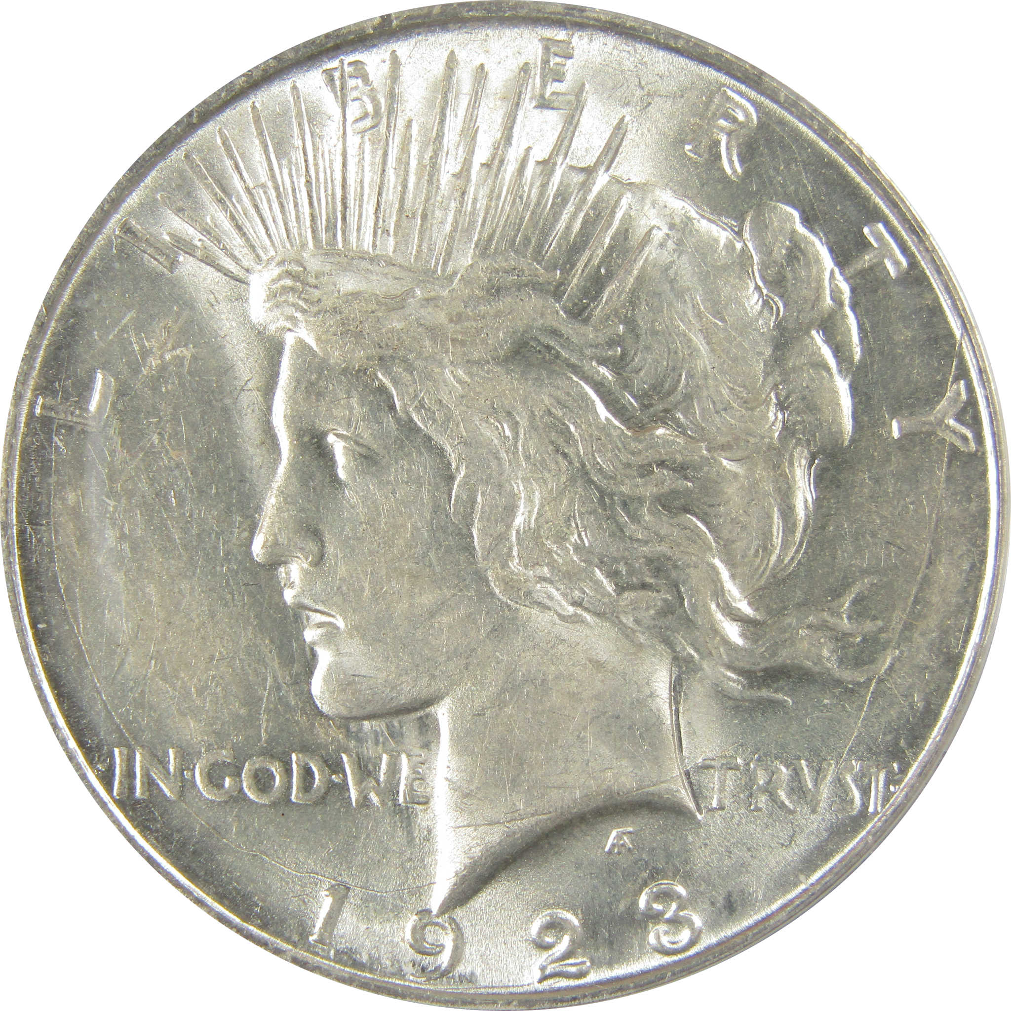 1923 D Peace Dollar AU 50 ANACS Silver $1 Coin SKU:I20885