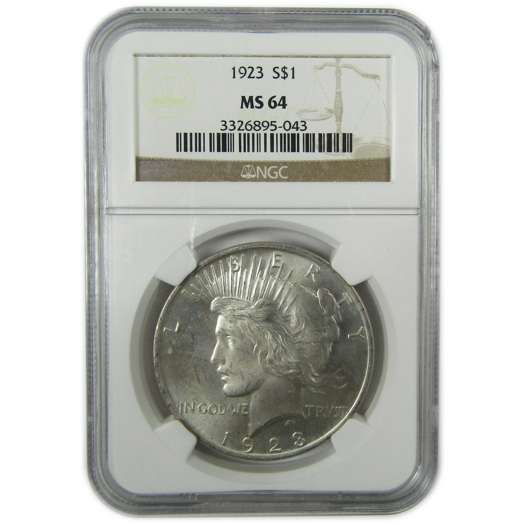 1923 Peace Silver Dollar MS 64 NGC Uncirculated $1 Coin SKU:CP1533