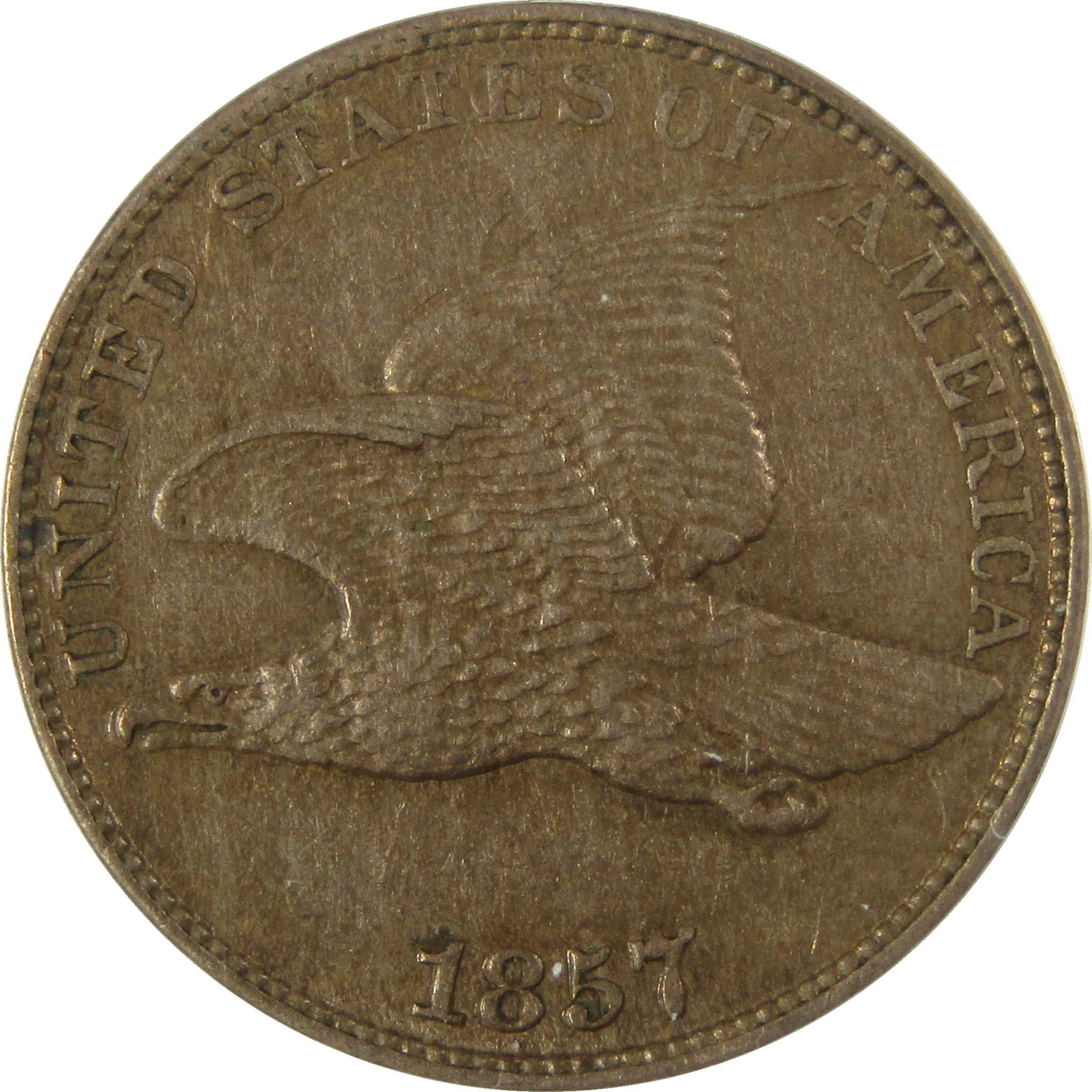 1857 Flying Eagle Cent AU 50 ANACS Penny 1c Coin SKU:I27981