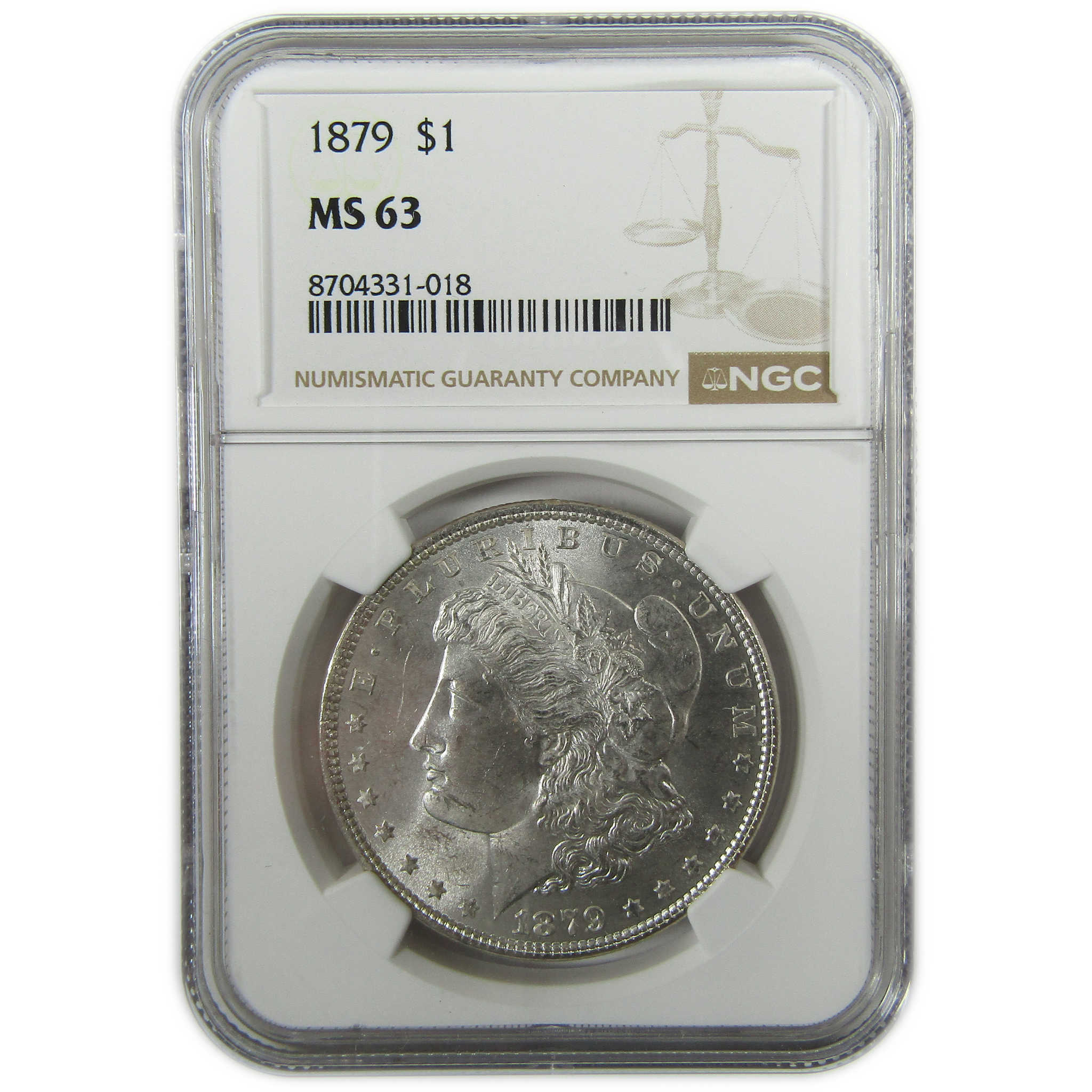 1879 Morgan Silver Dollar MS 63 NGC Uncirculated $1 Coin SKU:I27524