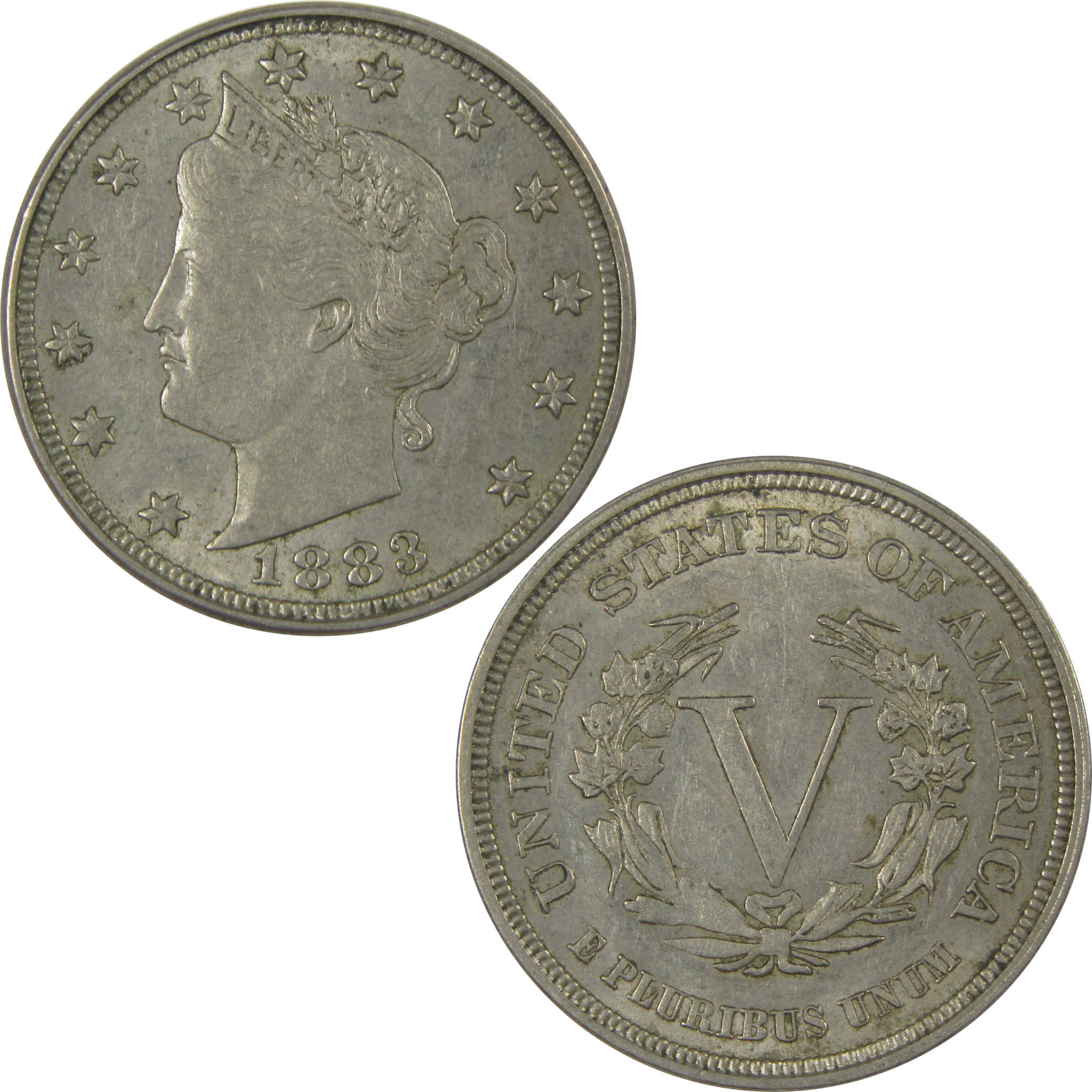 1883 No Cents Liberty Head V Nickel XF EF Extremely Fine SKU:CPC0925