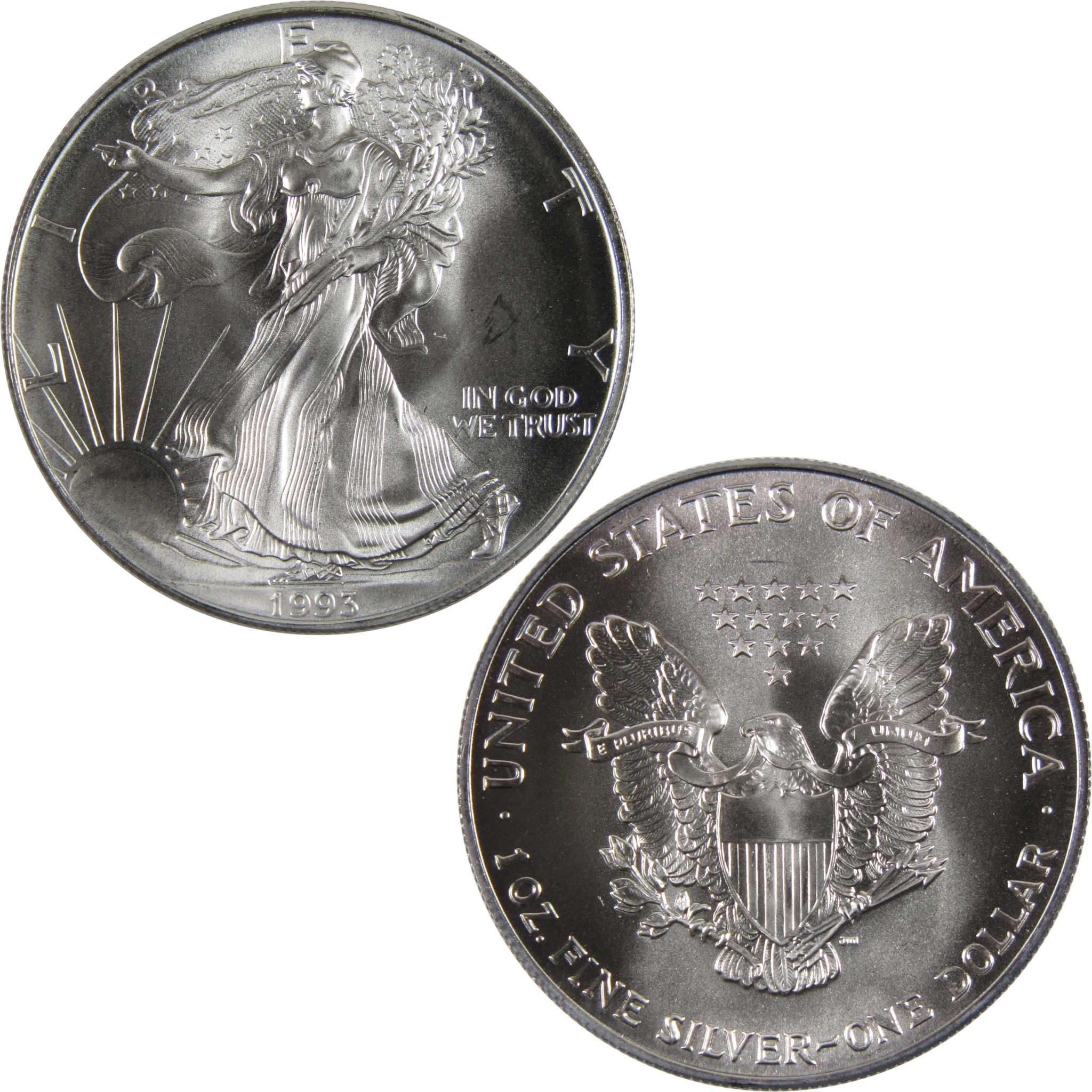 1993 American Eagle BU Uncirculated 1 oz .999 Silver Bullion $1 Coin