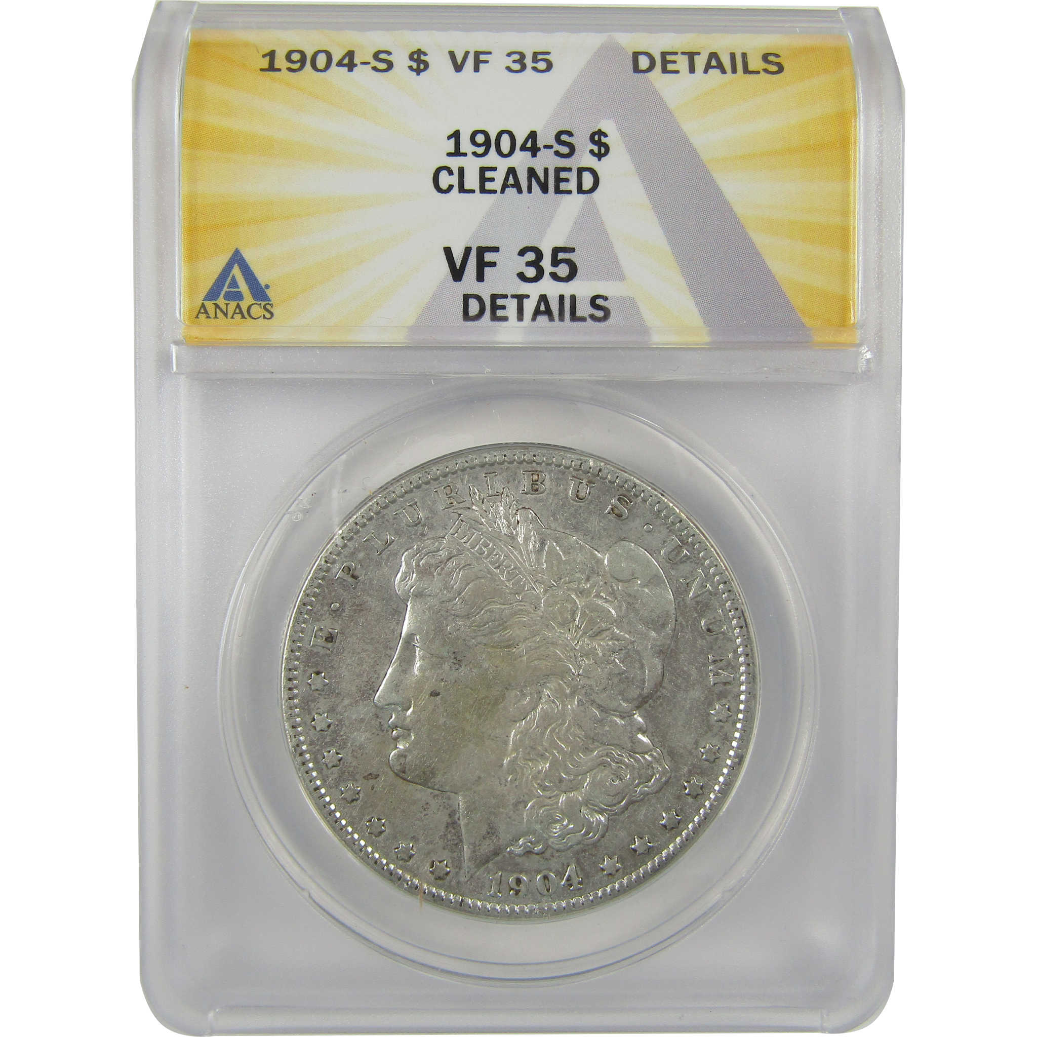1904 S Morgan Dollar VF 35 Details ANACS Silver $1 Coin SKU:I21176 - Morgan coin - Morgan silver dollar - Morgan silver dollar for sale - Profile Coins & Collectibles