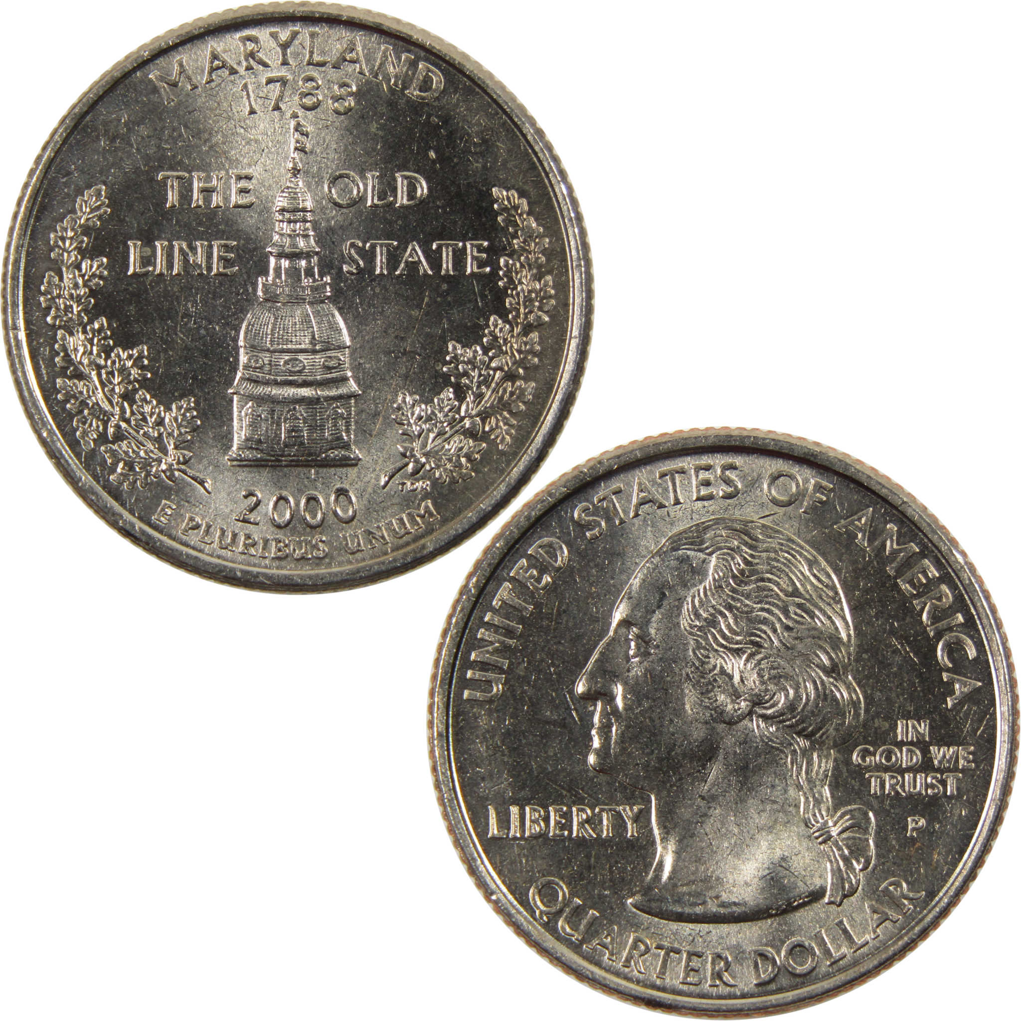 2000 P Maryland State Quarter BU Uncirculated Clad 25c Coin