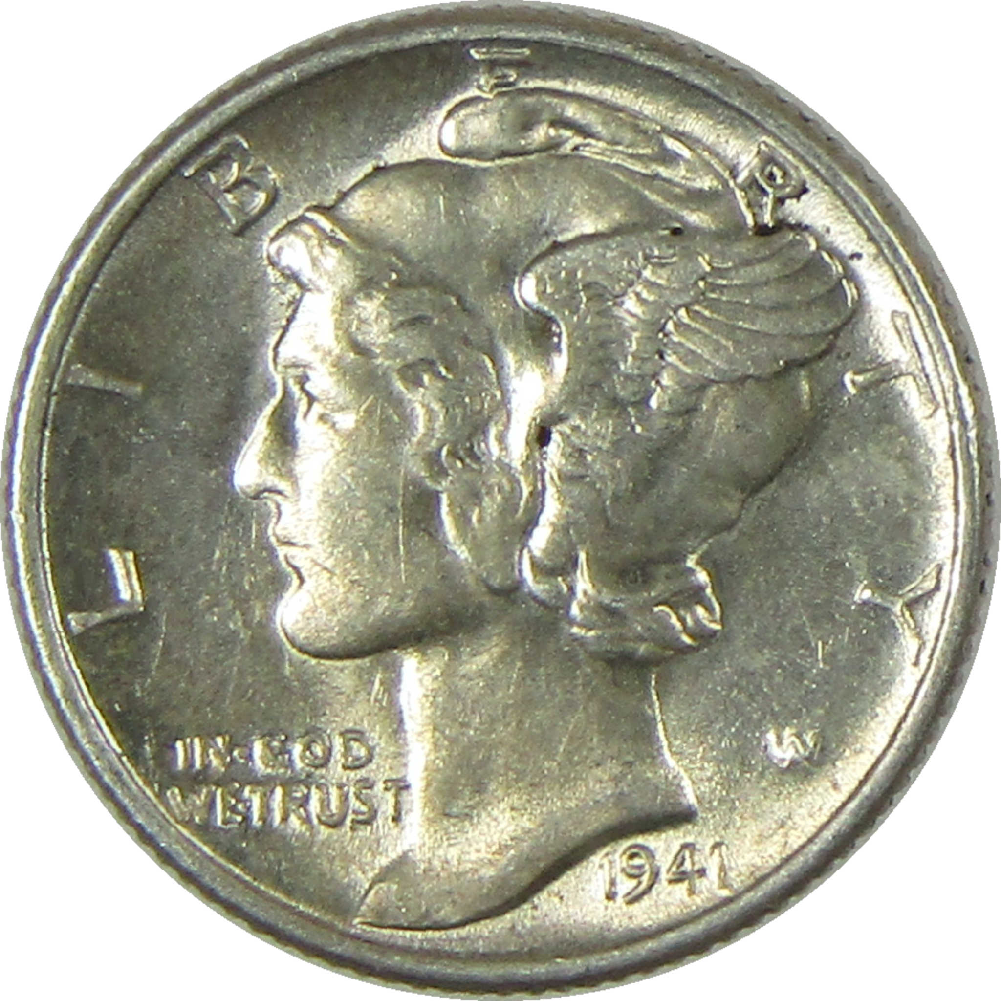 1941 Mercury Silver Dime AU About Uncirculated 10c Coin SKU:CP344