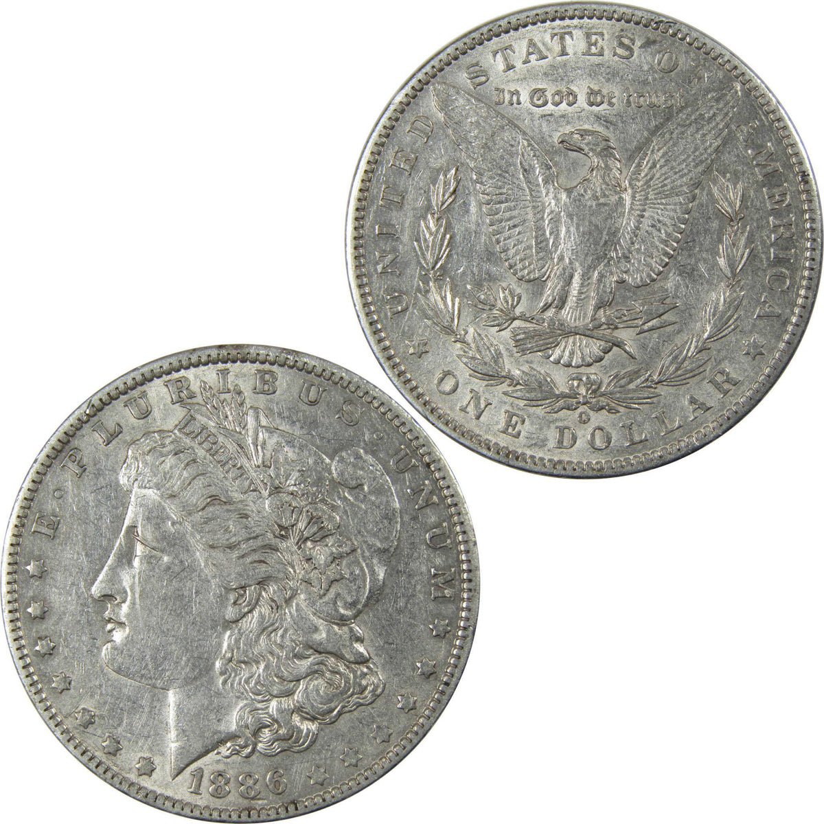 1886 O Morgan Dollar AU About Uncirculated Silver $1 Coin SKU:I23697 - Morgan coin - Morgan silver dollar - Morgan silver dollar for sale - Profile Coins & Collectibles