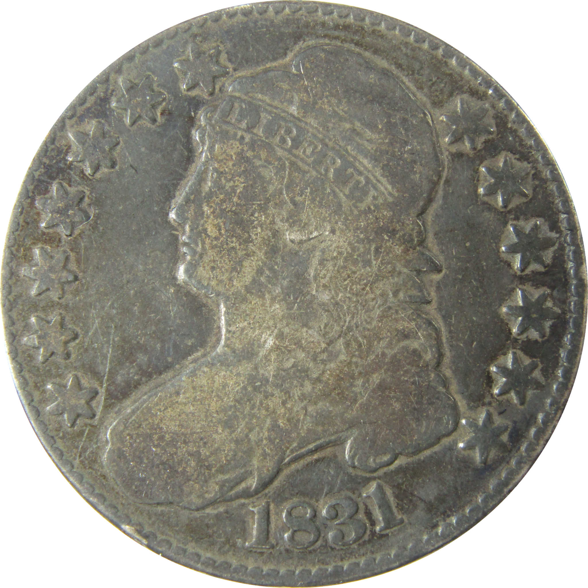 1831 Capped Bust Silver Half Dollar G Good SKU:CP1491