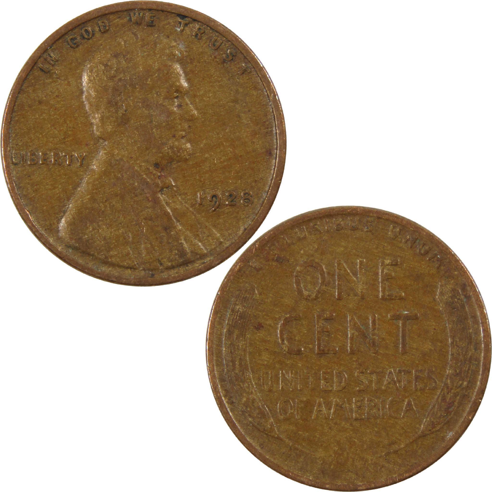 1928 Lincoln Wheat Cent VG Very Good Penny 1c Coin