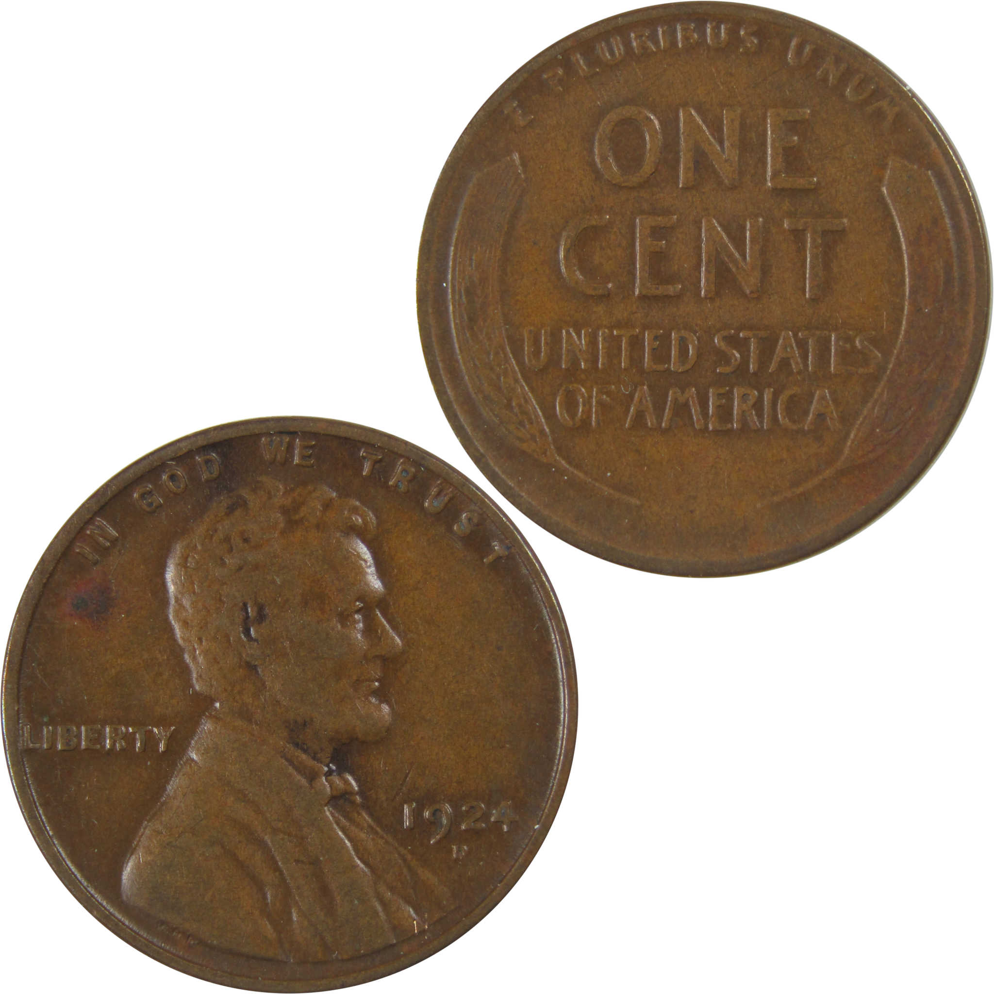 1924 D Lincoln Wheat Cent F Fine Penny 1c Coin SKU:I23745