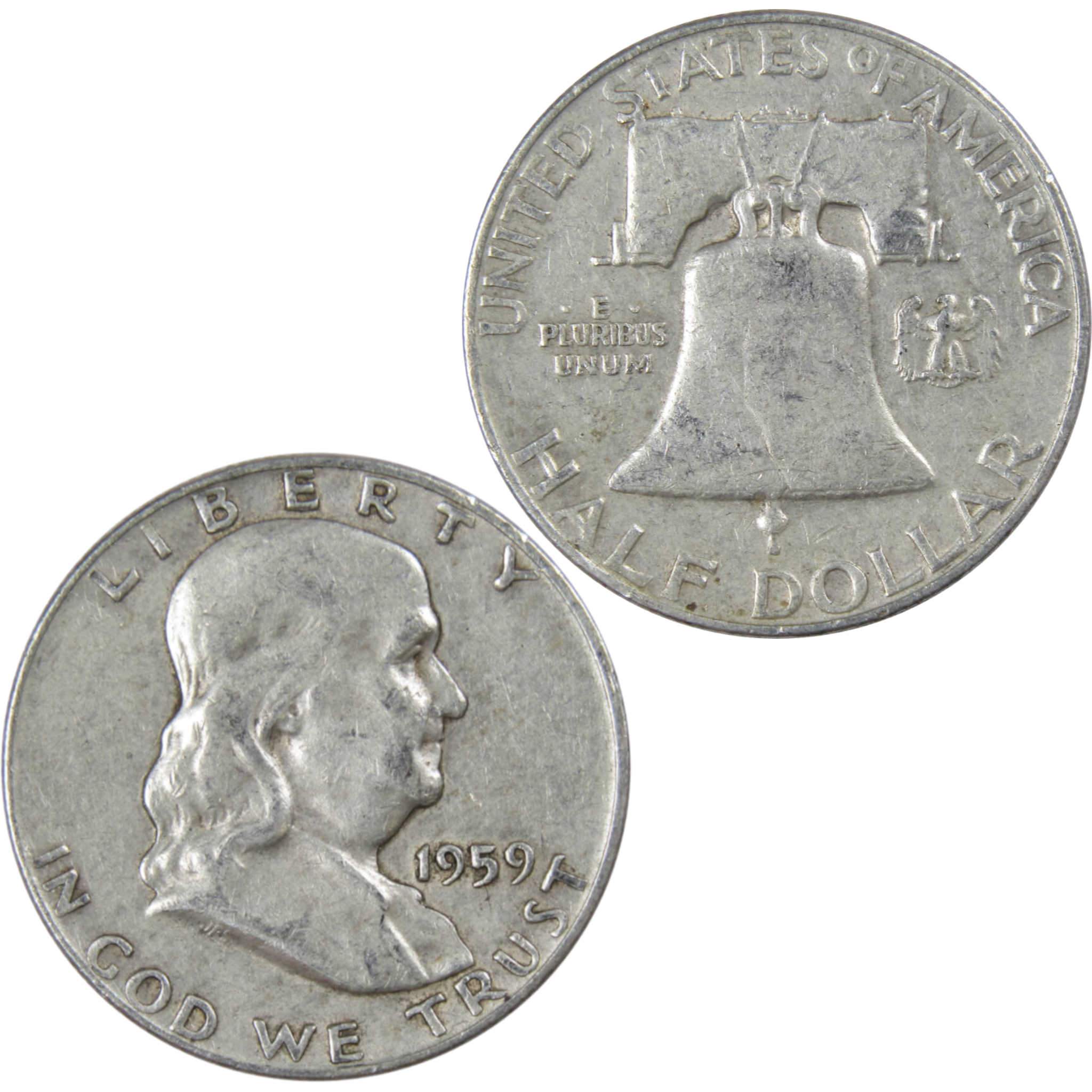 1959 Franklin Half Dollar VF Very Fine Silver 50c Coin