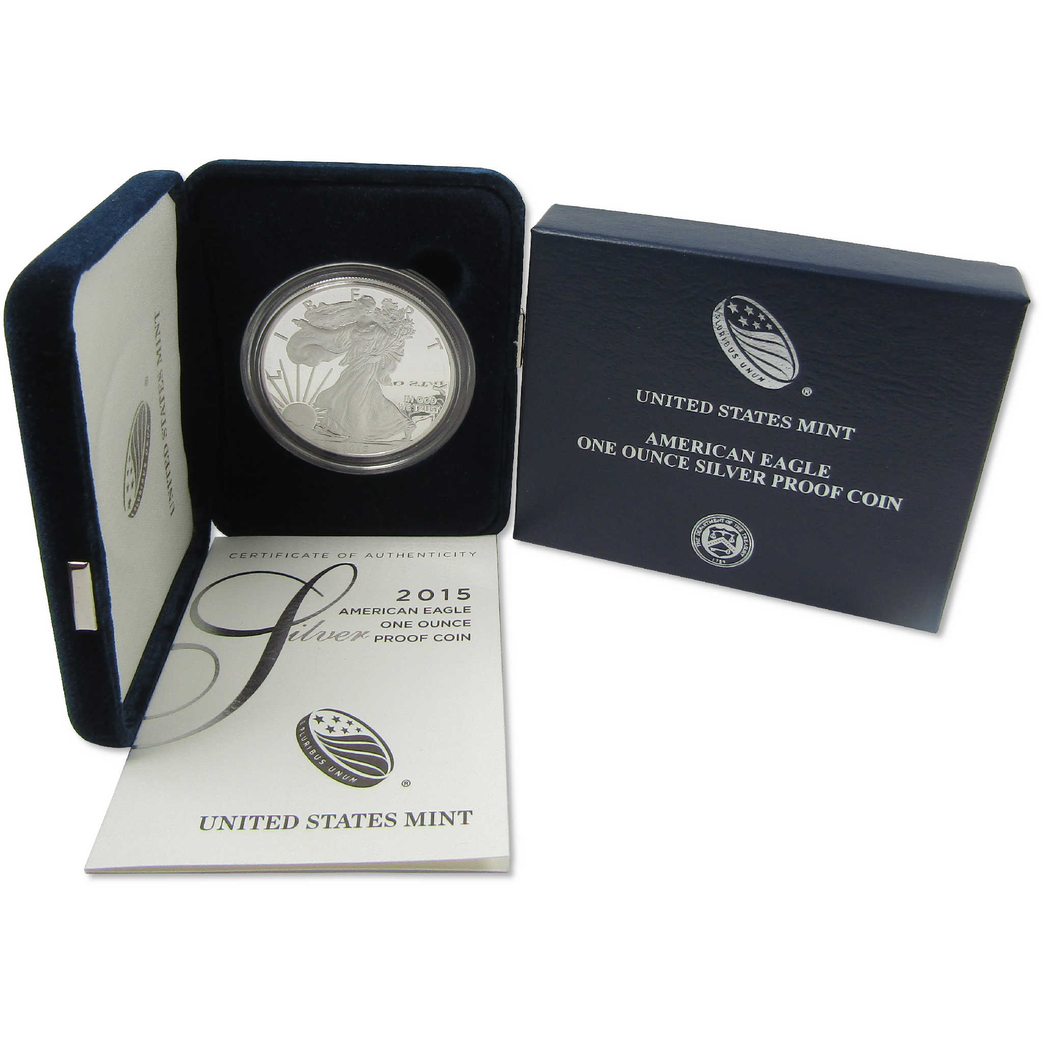 2015 W American Silver Eagle Choice Proof Bullion $1 Coin OGP COA