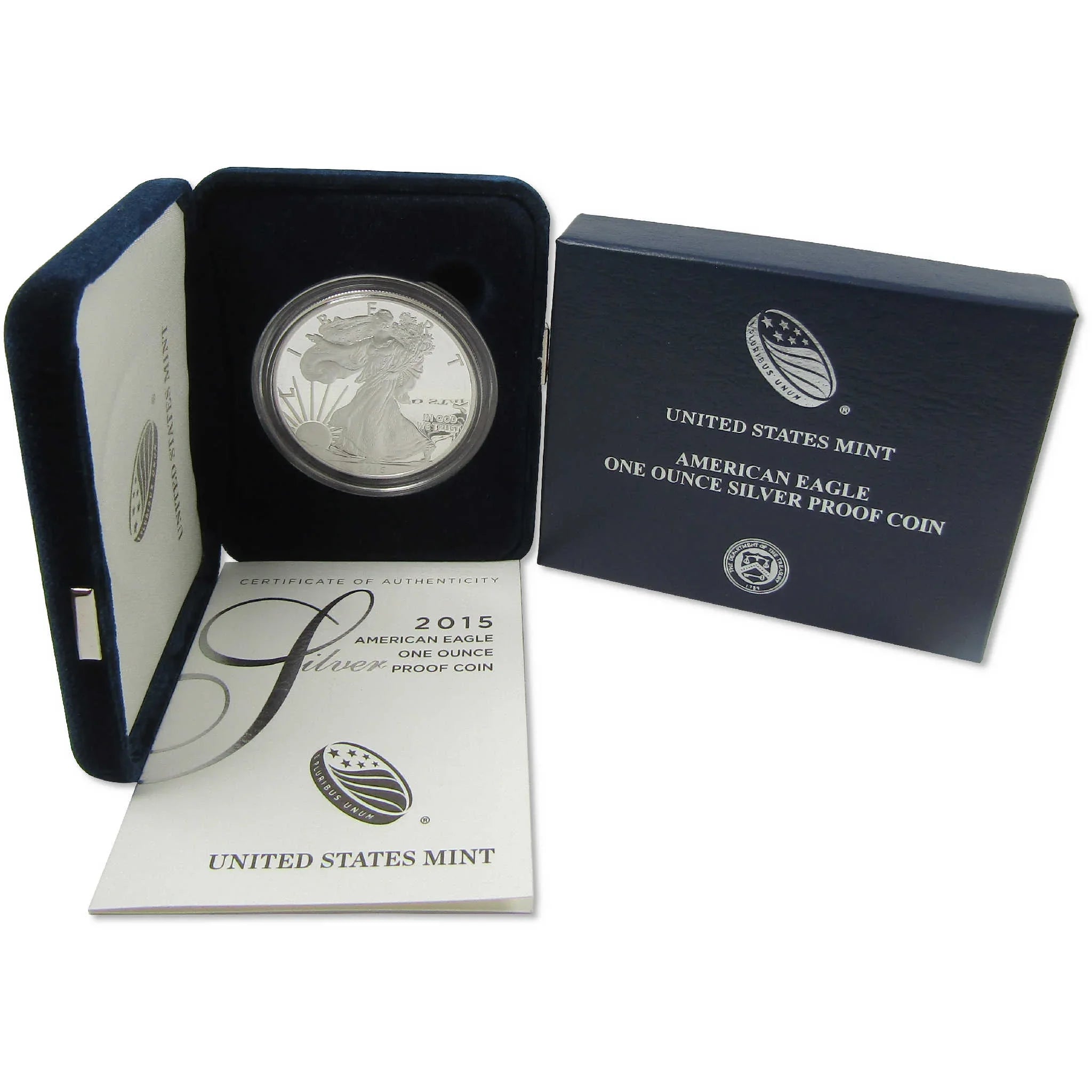 2015 W American Silver Eagle Choice Proof Bullion $1 Coin OGP COA
