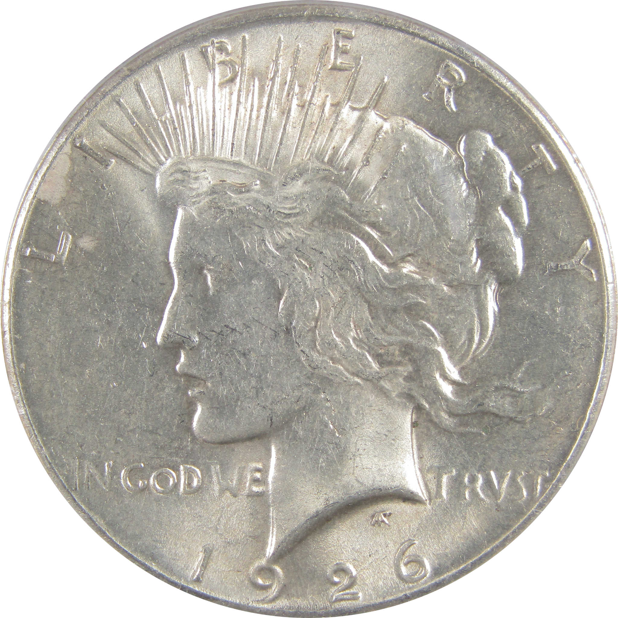 1926 VAM-2 Doubled Reverse Top 50 Peace Dollar AU 58 ANACS SKU:I18546