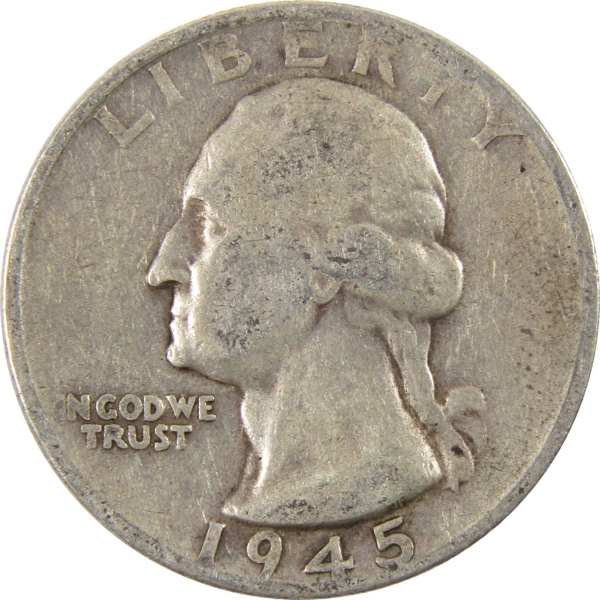 1945 S Washington Quarter G Good Silver 25c Coin