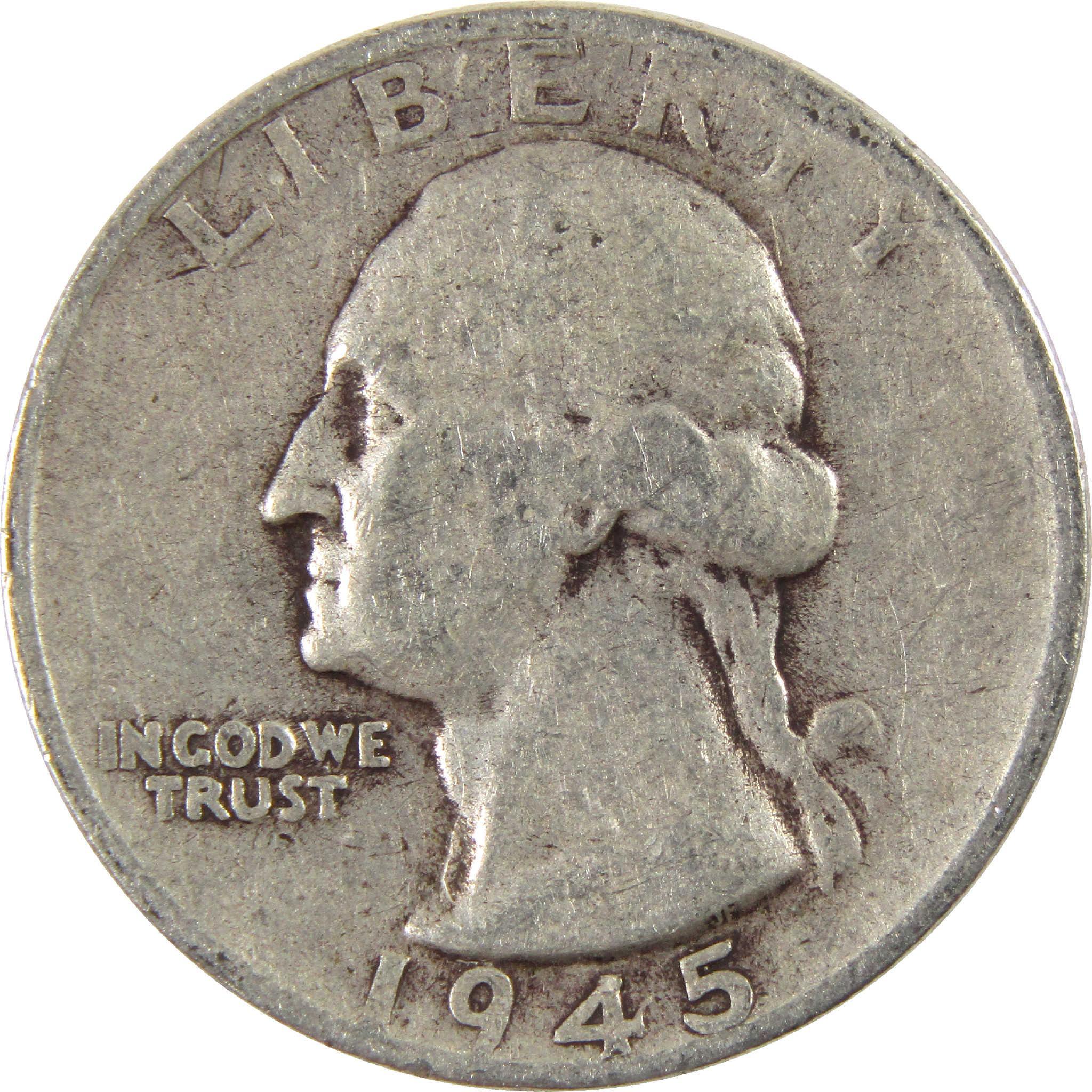 1945 S Washington Quarter VG Very Good Silver 25c Coin