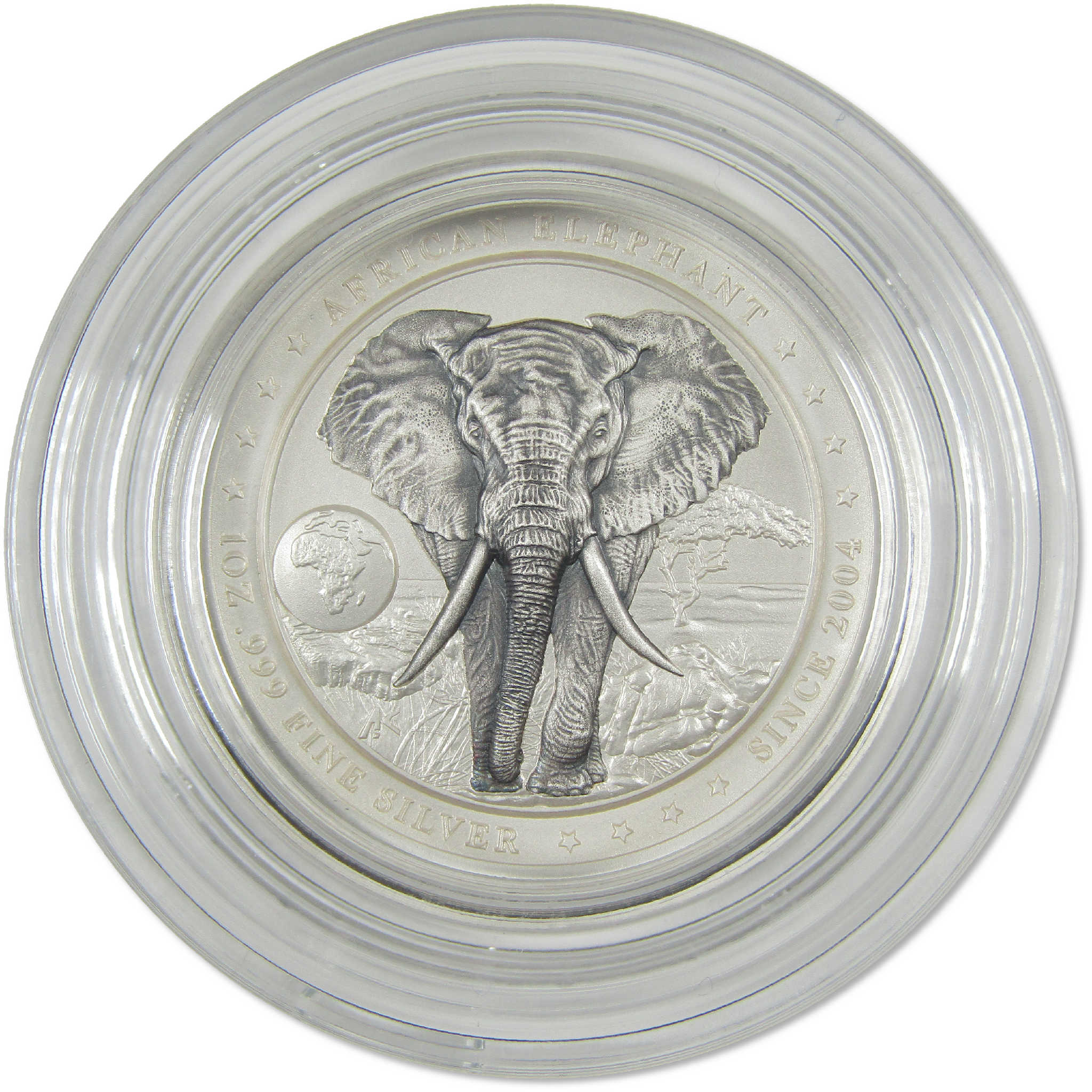 African Elephant 1 oz .999 Silver $2 Coin 2025 Niue COA SKU:OPC221