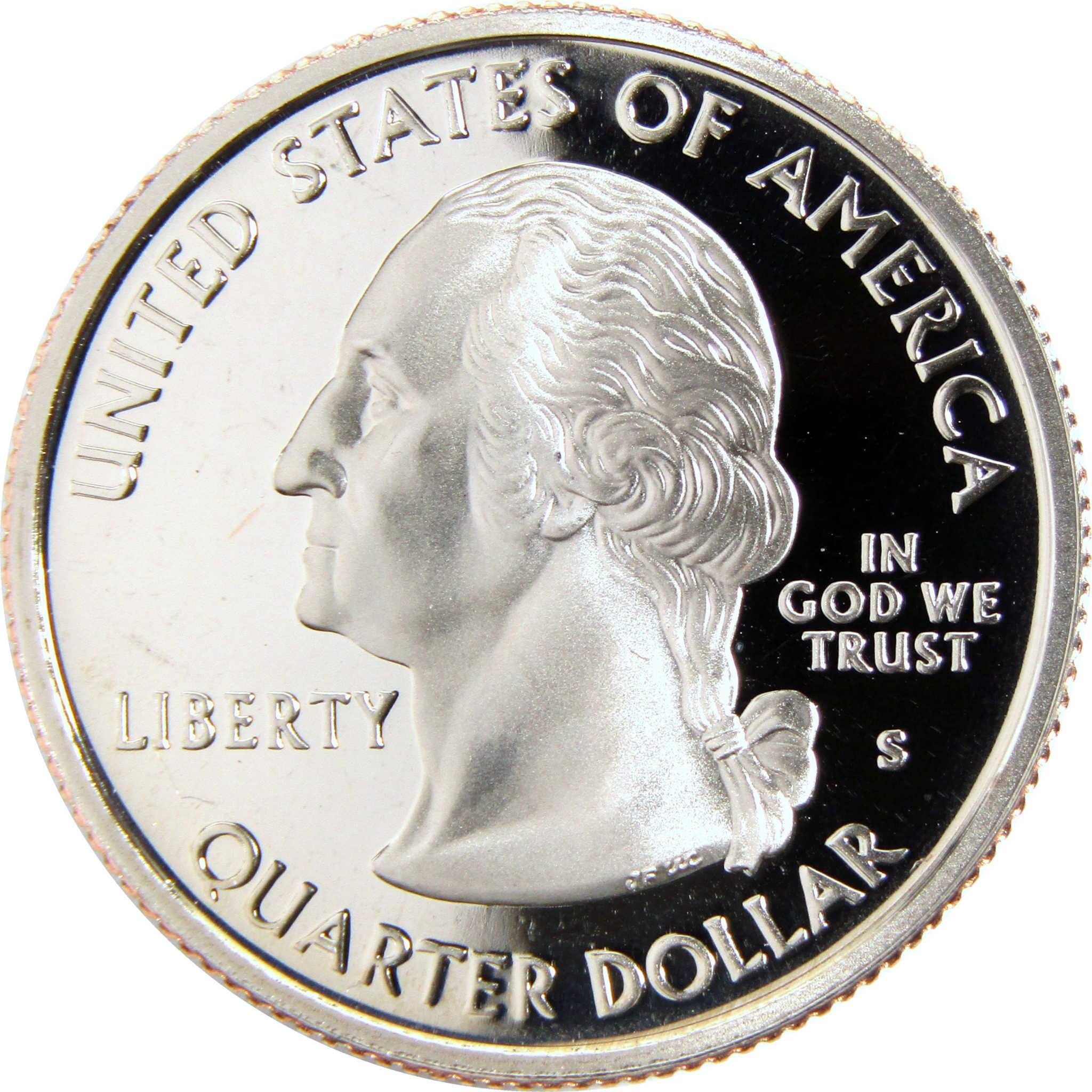 Proof United States quarter dollar coin with George Washington portrait, collectible currency