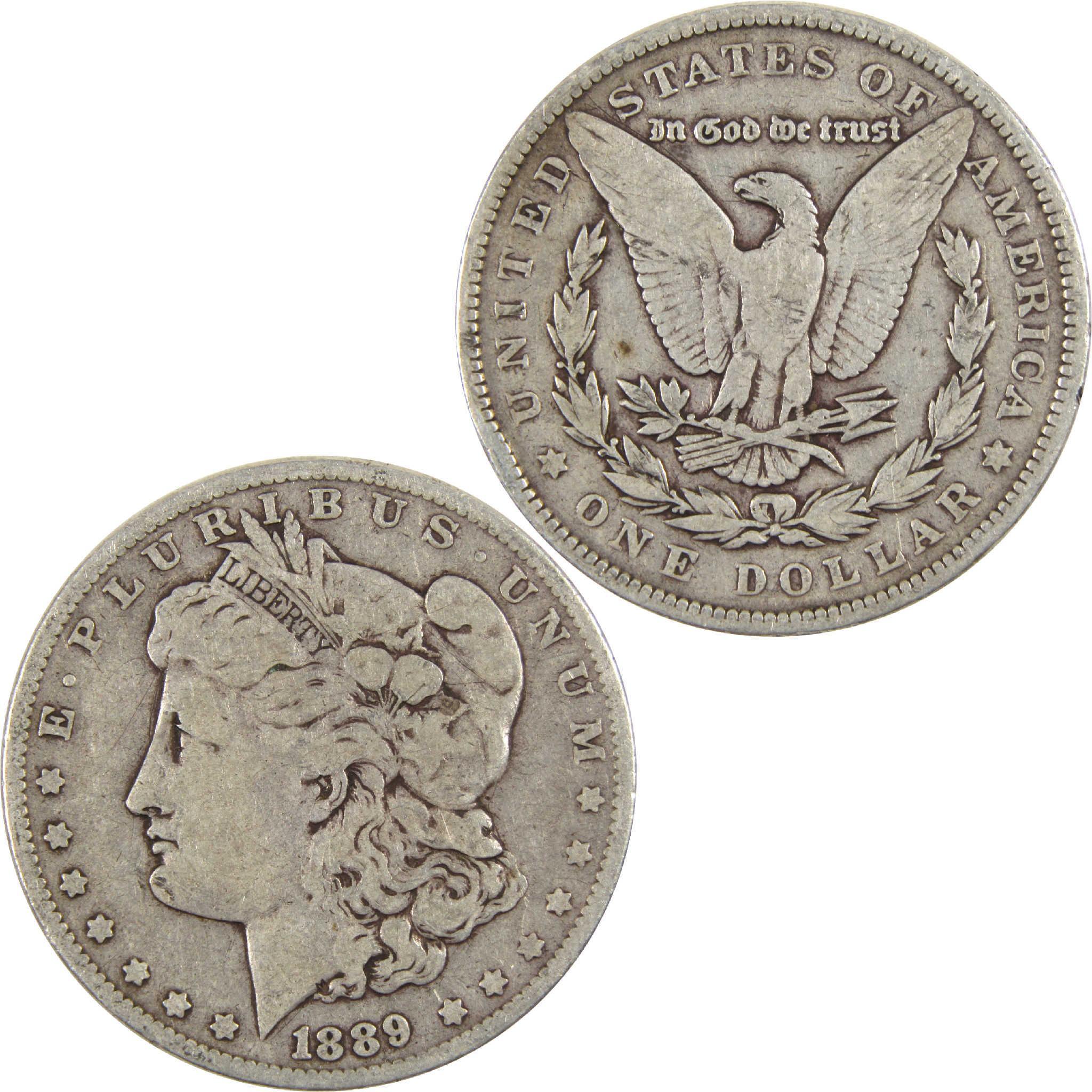 1889 Morgan Dollar VG Very Good Silver $1 Coin - Morgan coin - Morgan silver dollar - Morgan silver dollar for sale - Profile Coins & Collectibles
