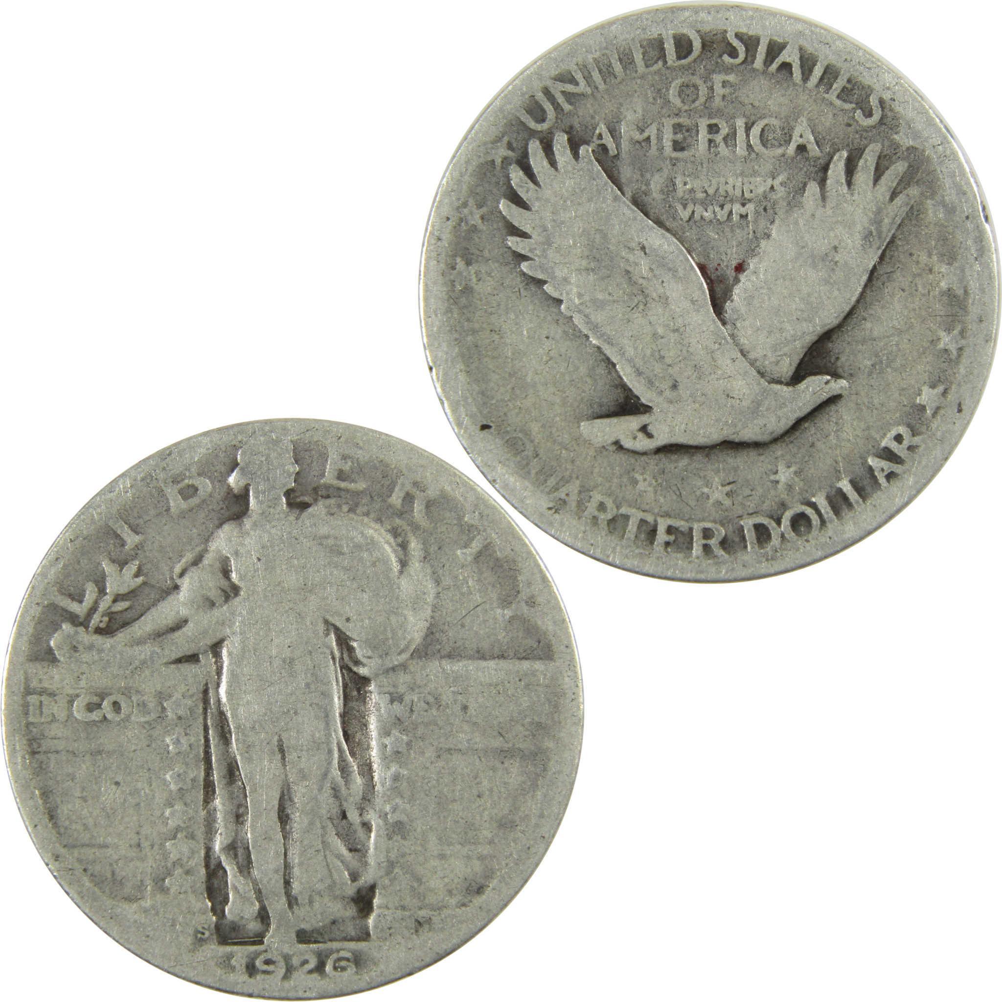 1926 S Standing Liberty Silver Quarter G Good 25c Coin SKU:CP909