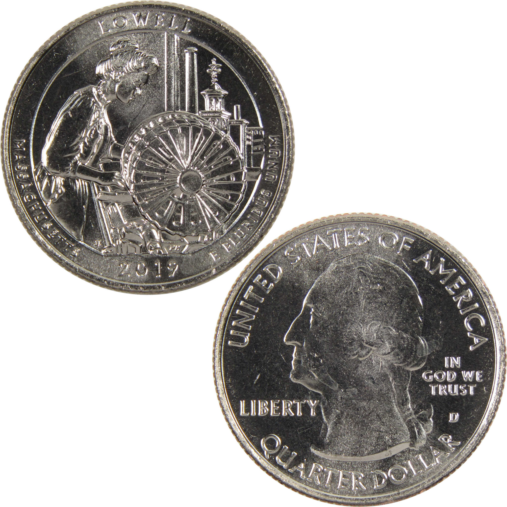 2019 D Lowell NHP National Park Quarter BU Uncirculated Clad 25c Coin