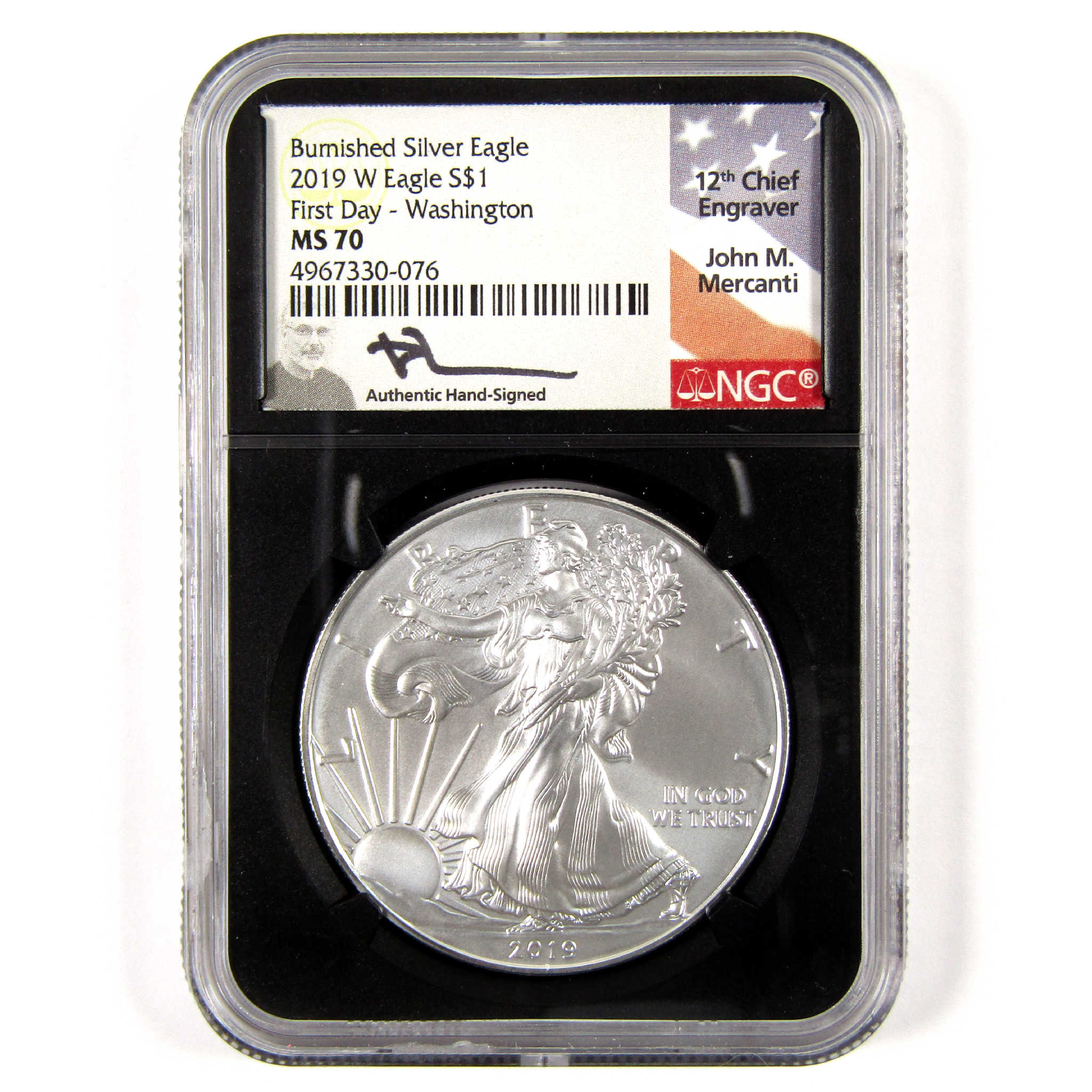 2019 W American Silver Eagle MS 70 NGC Burnished First Day SKU:CPC6074