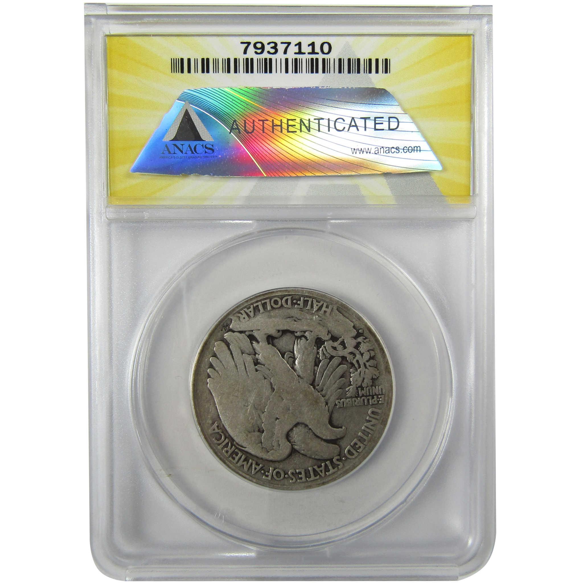 1919 D Liberty Walking Silver 50c VG 8 Details ANACS SKU:I27988