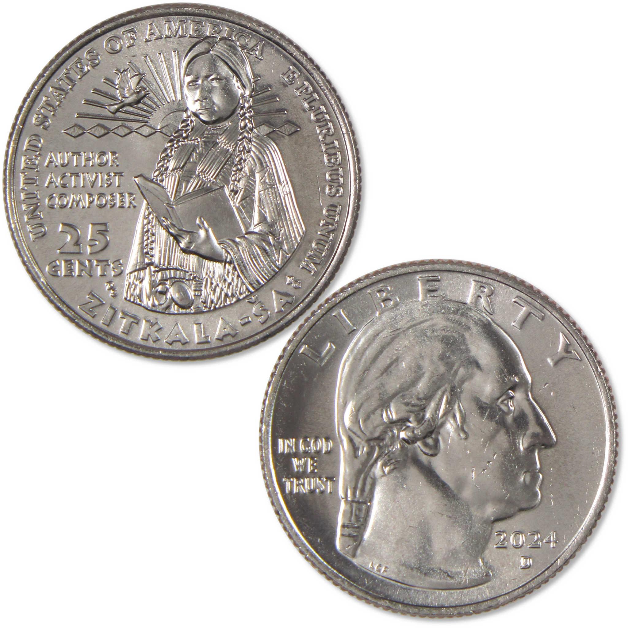 2024 D Zitkala-Sa American Women Quarter Uncirculated Clad 25c Coin