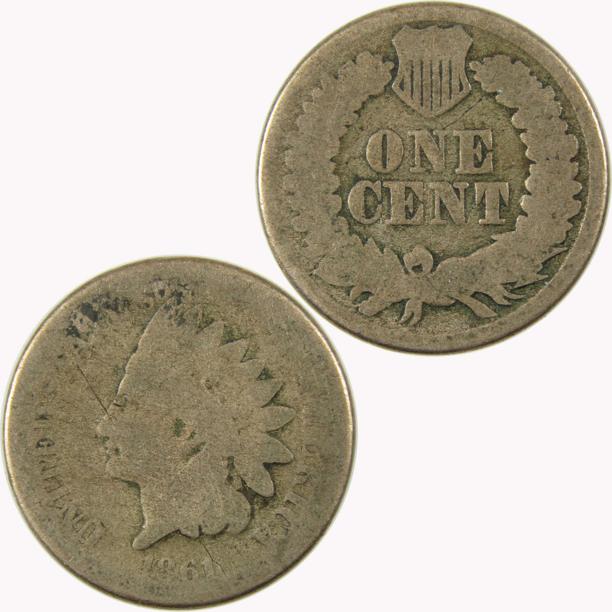 1861 Indian Head 1cAG About Good Penny 1c Coin SKU:CP1065